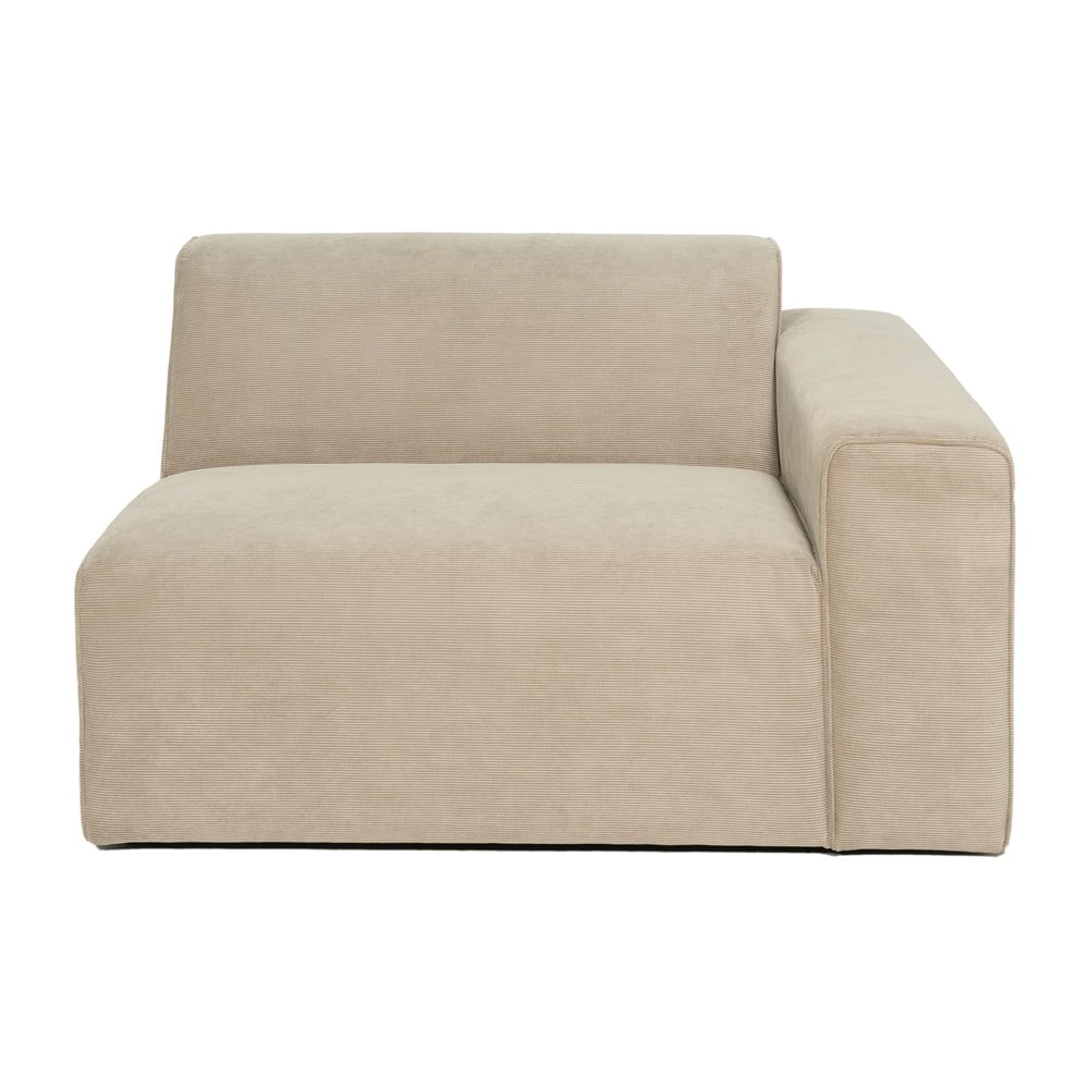 Beżowy końcowy moduł sztruksowej sofy Scandic Sting, 124 cm, prawostronny