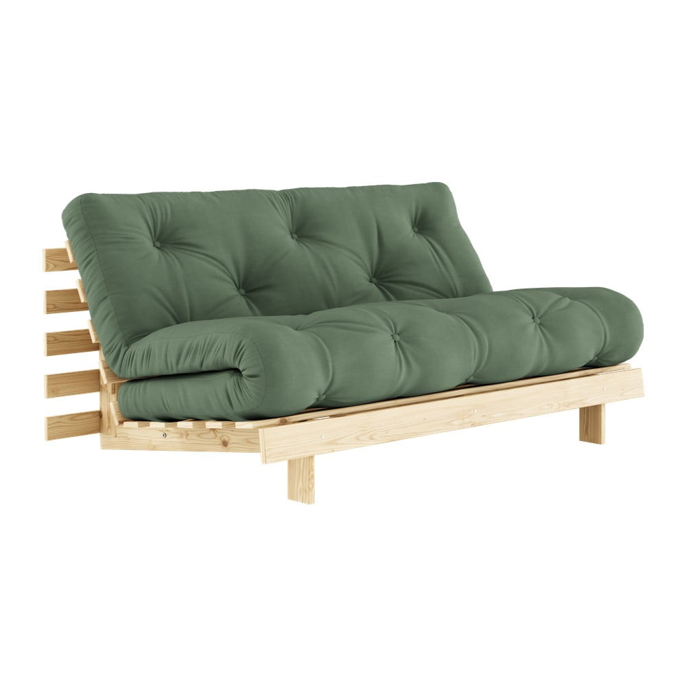 Zielona rozkładana sofa 160 cm Roots – Karup Design