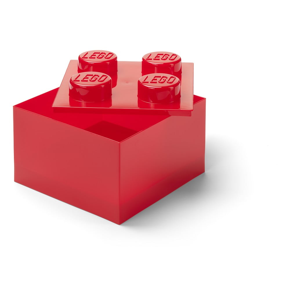 Czerwony plastikowy pojemnik dziecięcy 25x25x18 cm – LEGO®