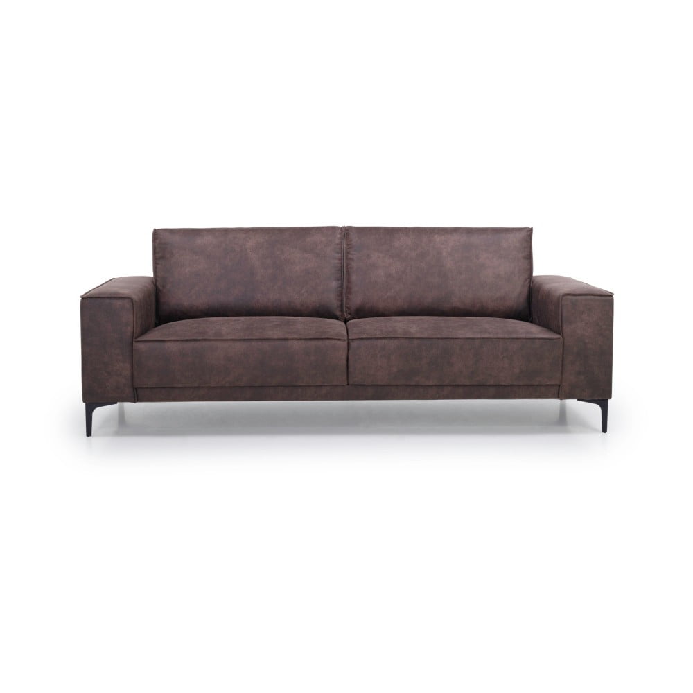 Brązowa sofa z imitacji skóry 224 cm Copenhagen – Scandic