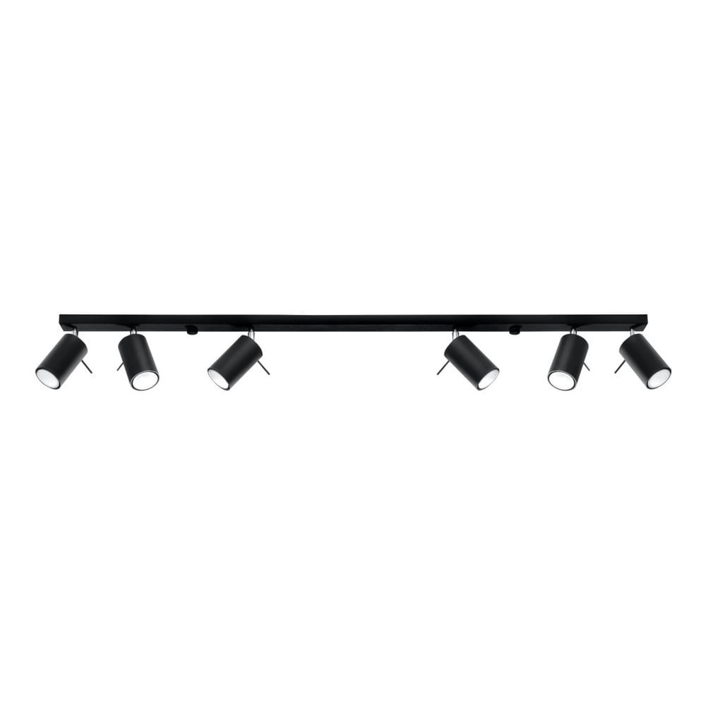 Czarna lampa sufitowa Sollux Etna 6L