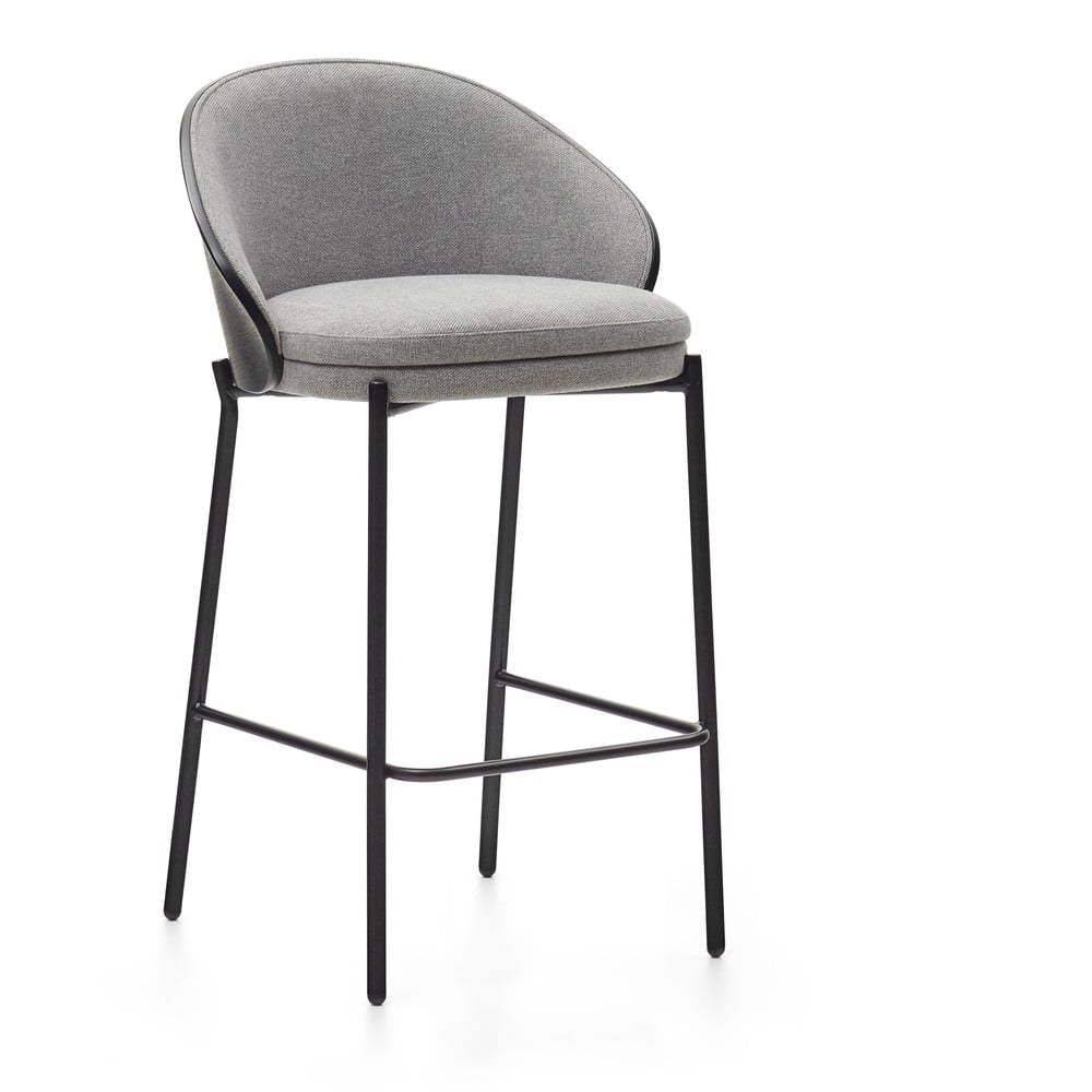 Czarno-szary hoker (wysokość siedziska 65 cm) Eamy – Kave Home