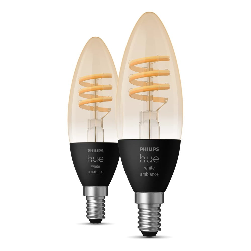 Inteligentne żarówki filamentowe z gwintem E14, 5 W zestaw 2 szt. White ambiance – Philips Hue