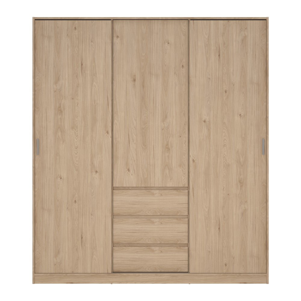 Szafa w dekorze dębu z drzwiami przesuwnymi w naturalnym kolorze 177x200x60 cm Naia – Tvilum