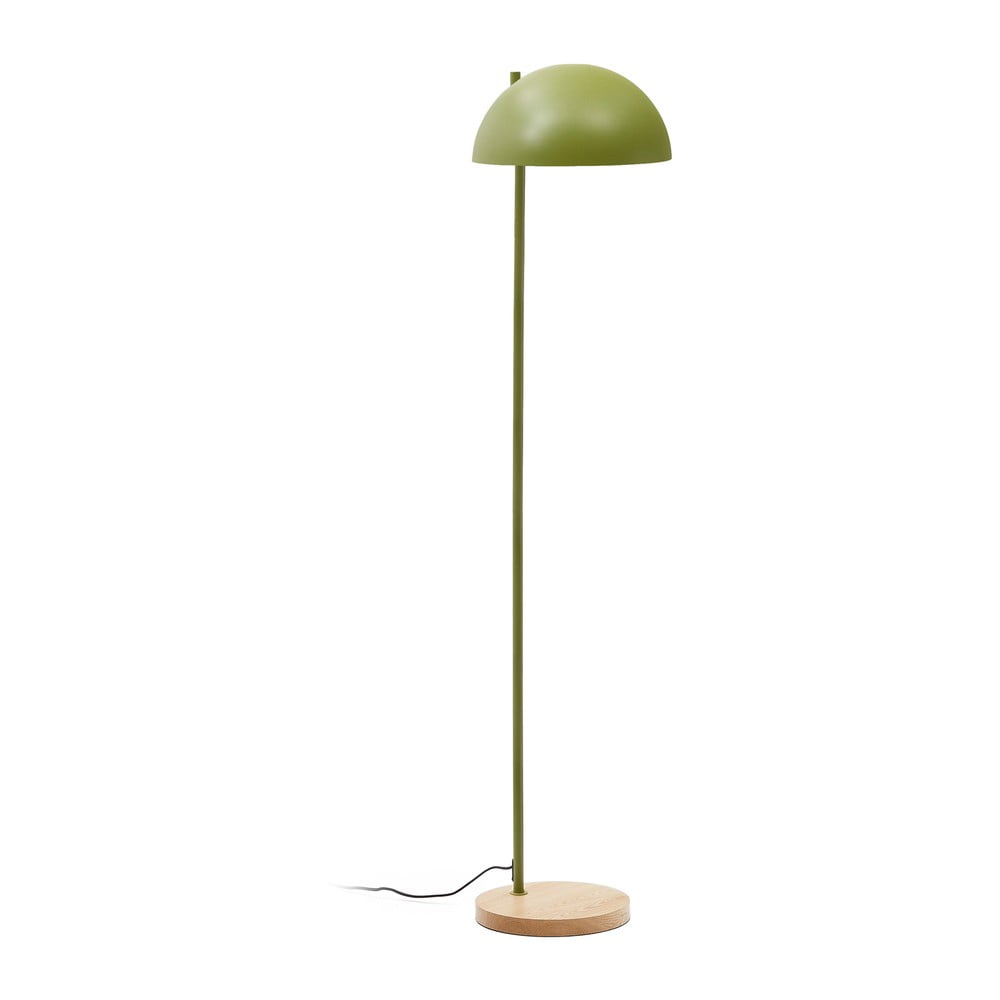 Zielono-naturalna lampa stojąca z metalowym kloszem (wysokość 150 cm) Catlar – Kave Home
