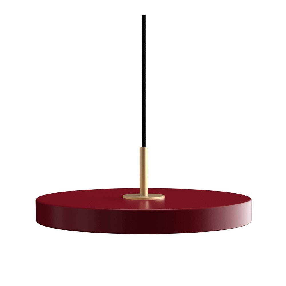 Czerwona metalowa lampa wisząca LED ze ściemniaczem i metalowym kloszem ø 31 cm Asteria Plus – UMAGE