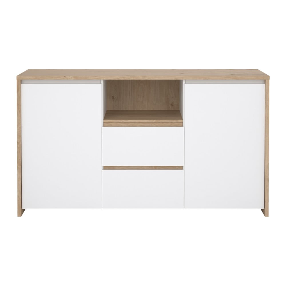 Biało-naturalna komoda w dekorze dębu 149x84x48 cm Next – Tvilum