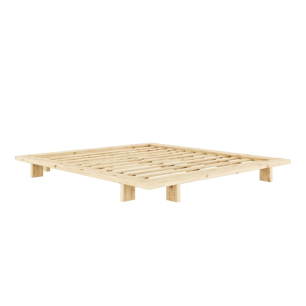Łóżko dwuosobowe z drewna sosnowego ze stelażem 160x200 cm Japan – Karup Design