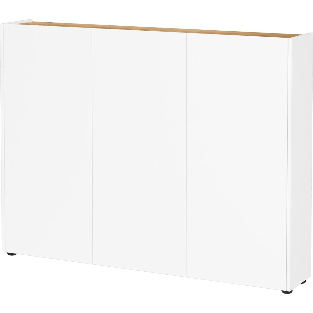 Biała szafka w dekorze dębu 138x105x25 cm Libbiano – Germania