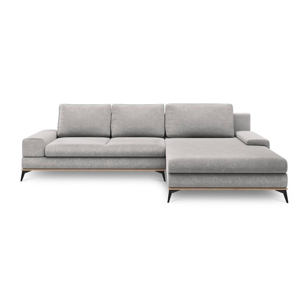 Jasnoszary rozkładany narożnik Windsor & Co Sofas Planet, prawostronny