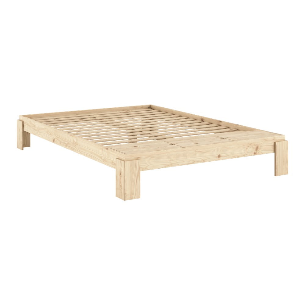 Łóżko dwuosobowe z litego drewna sosnowego ze stelażem 160x200 cm w naturalnym kolorze Layers – Karup Design