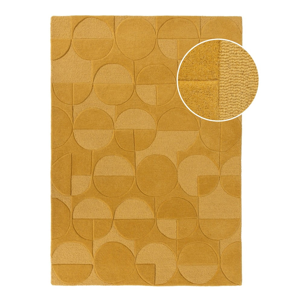 Żółty wełniany dywan Flair Rugs Gigi, 200x290 cm