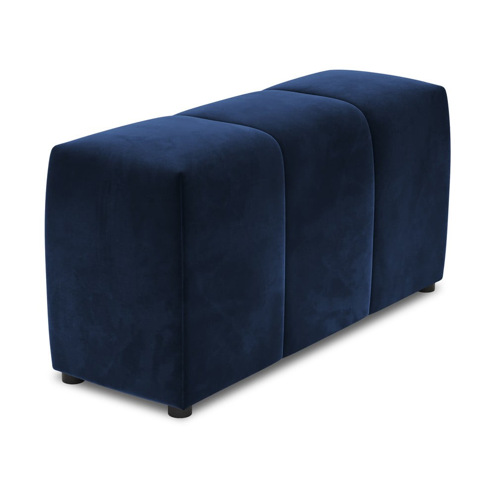 Niebieski aksamitny podłokietnik do sofy modułowej Rome Velvet – Cosmopolitan Design