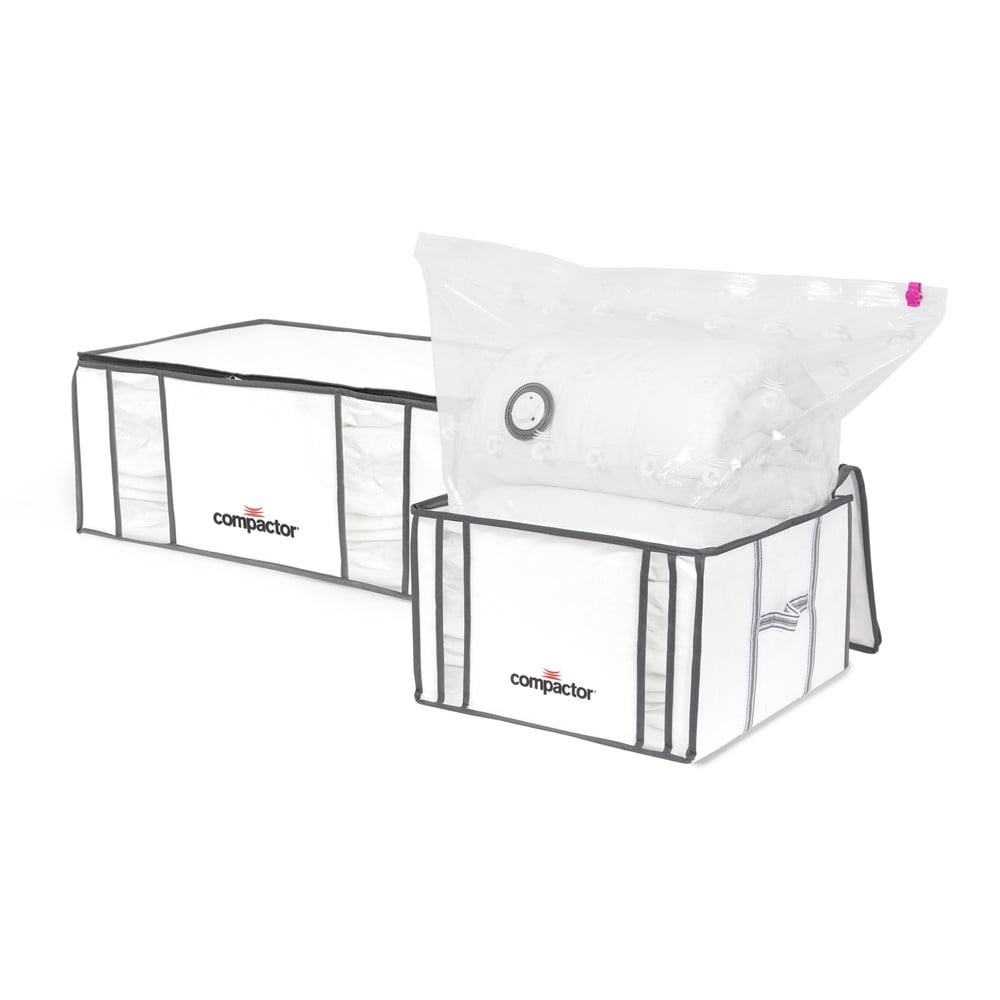 Tekstylne pojemniki do przechowywania ubrań zestaw 2 szt. próżniowe/usztywniane 65x45x27 cm Life – Compactor
