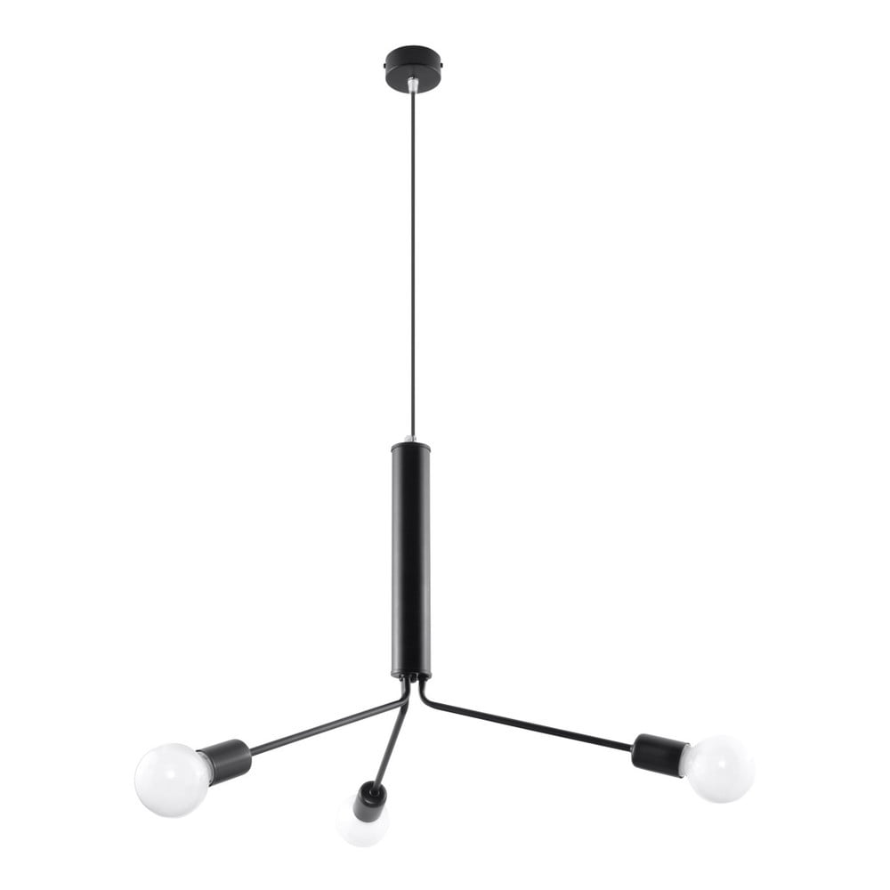 Czarna lampa wisząca z metalowym kloszem ø 74 cm Donato – Sollux