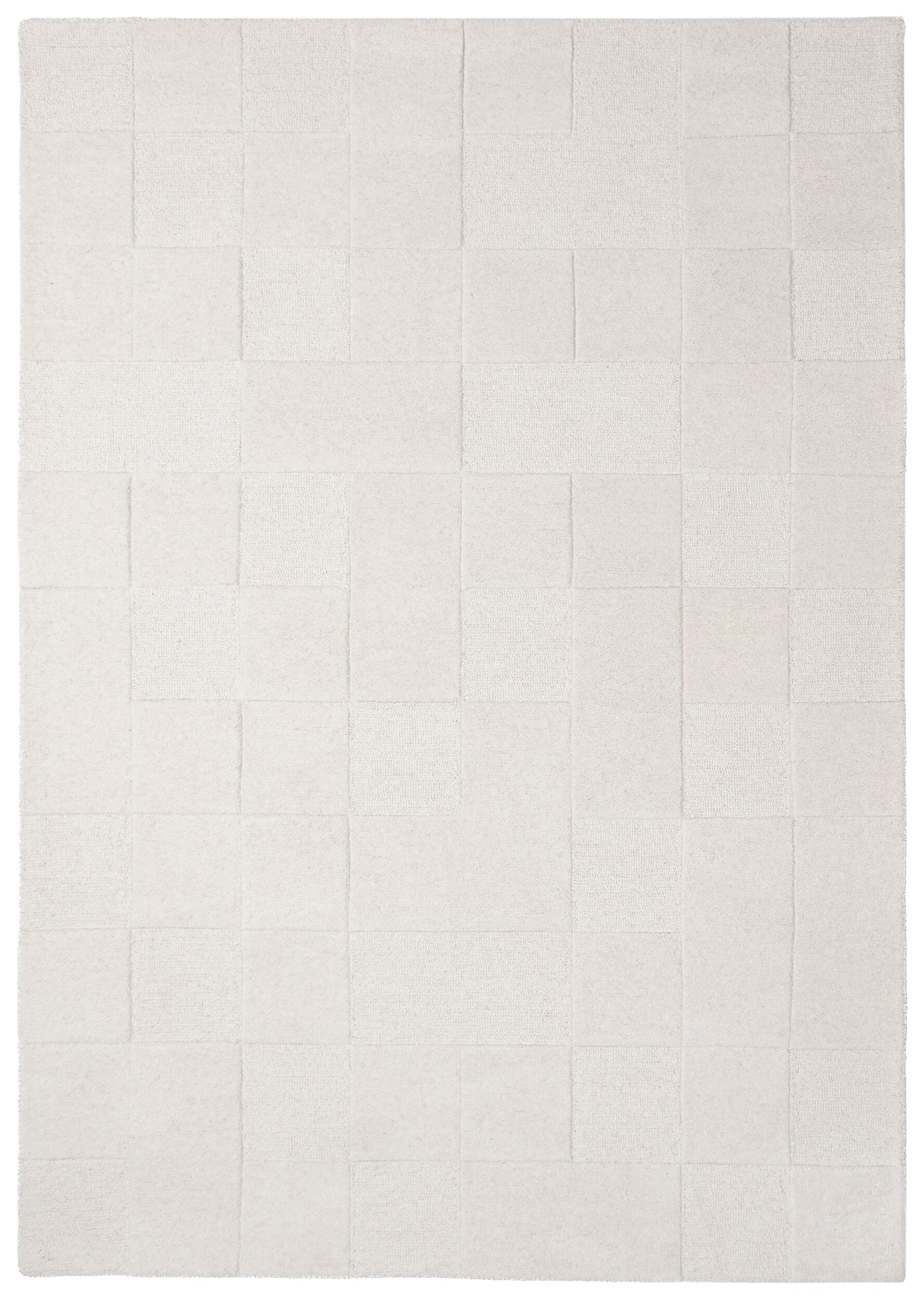 Dywan wełniany ręcznie wykonany Checkerboard 160x230 cm beżowy