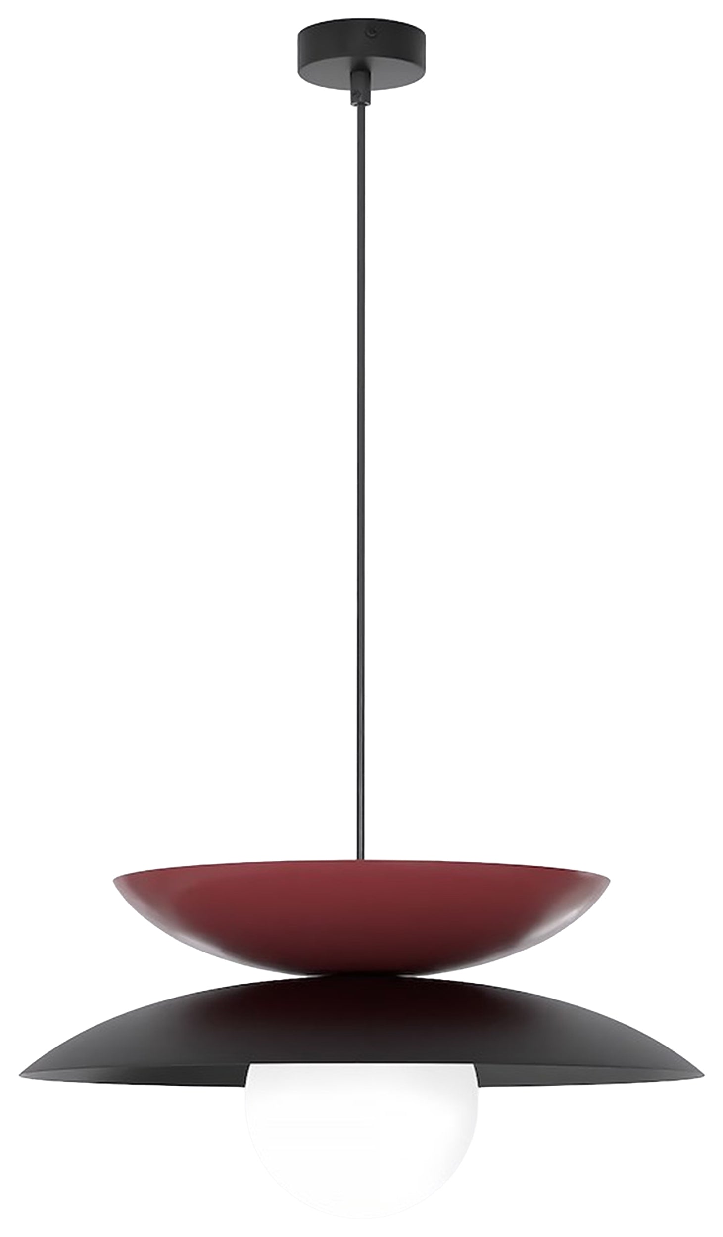 Lampa wisząca Nagoya czerń/burgund