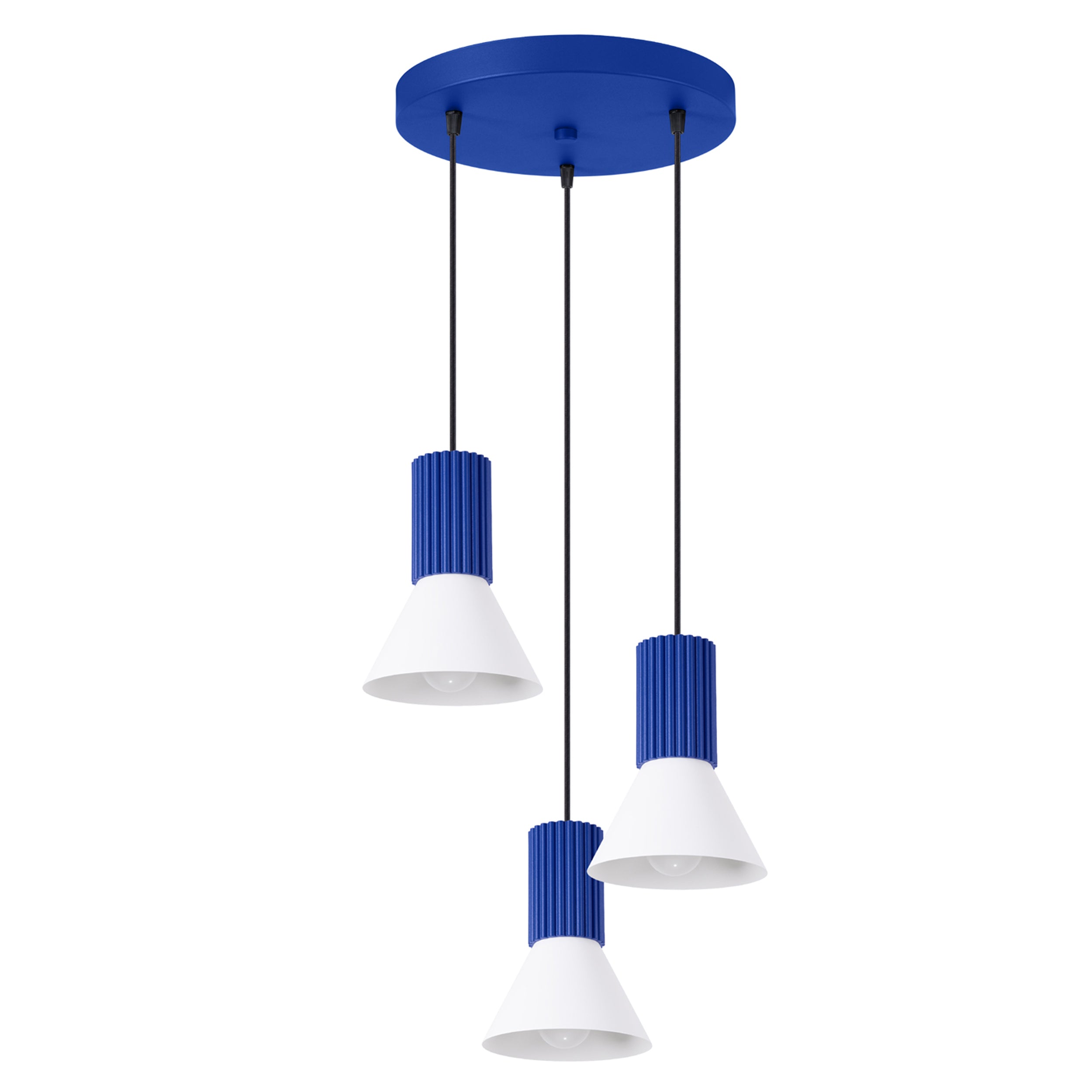 Lampa wisząca Estria x3 biała/ultramaryna