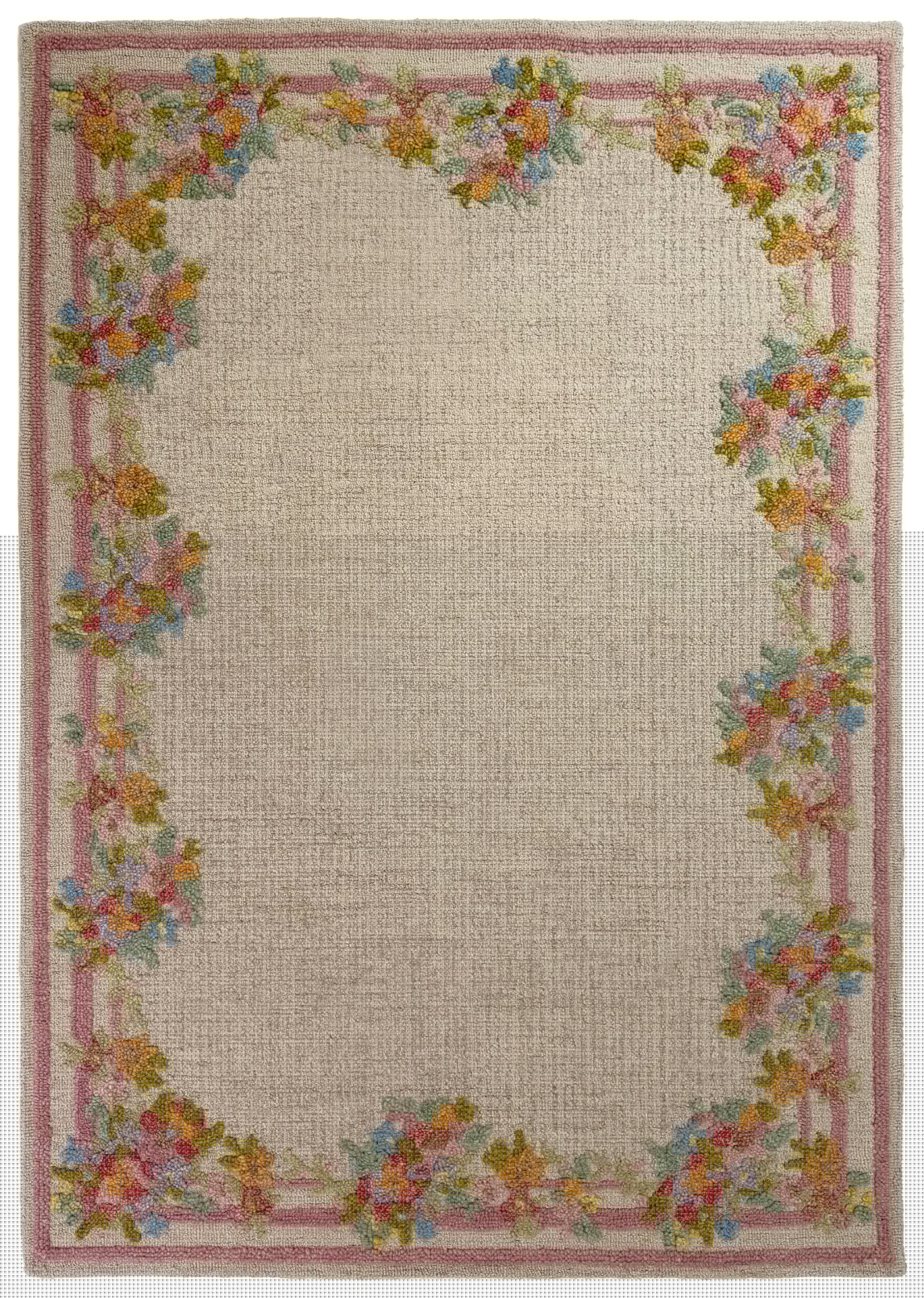 Dywan wełniany ręcznie wykonany Elise Floral 140x200 cm wielokolorowy