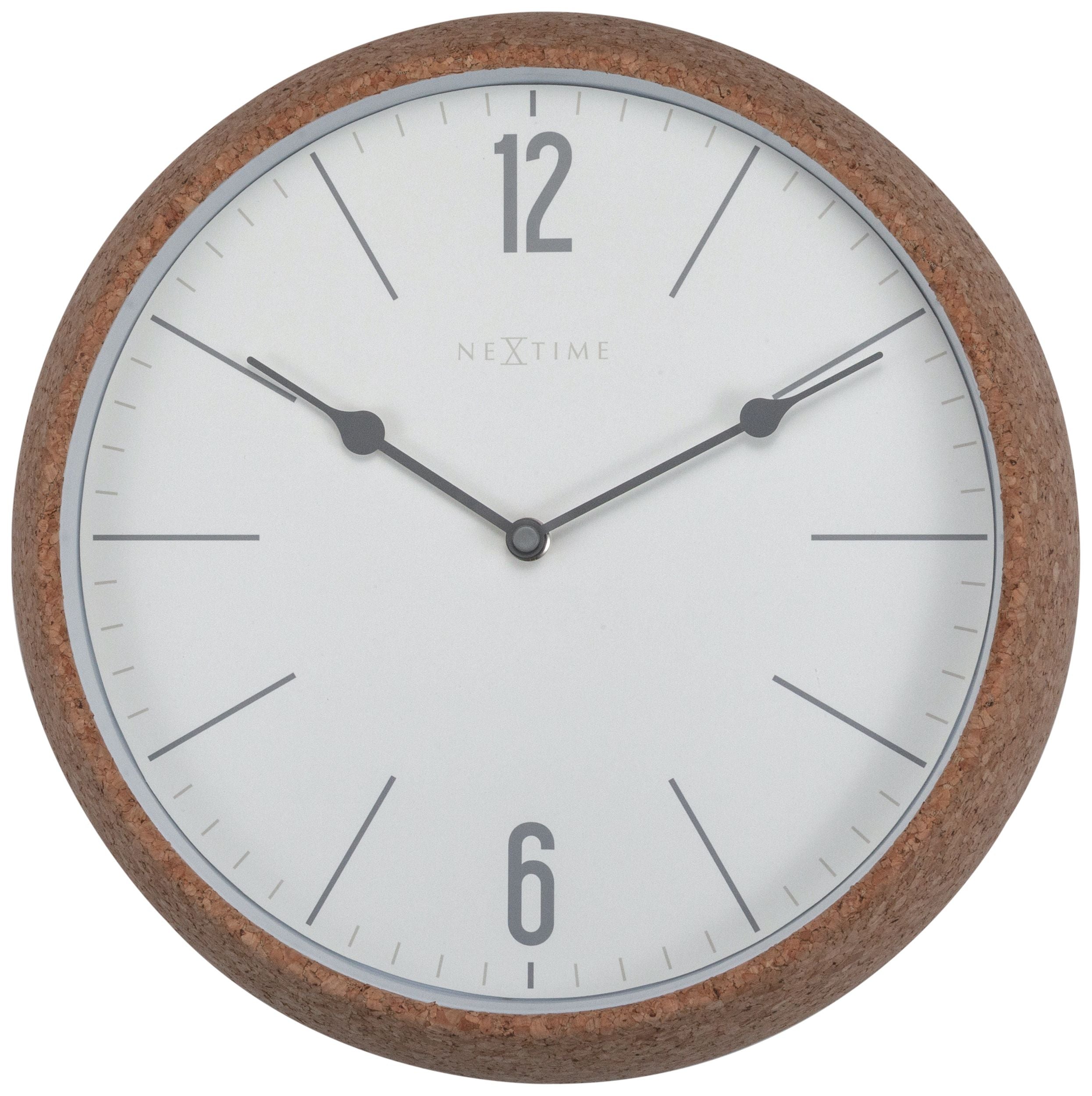 Zegar ścienny Cork 30 cm biało-brązowy