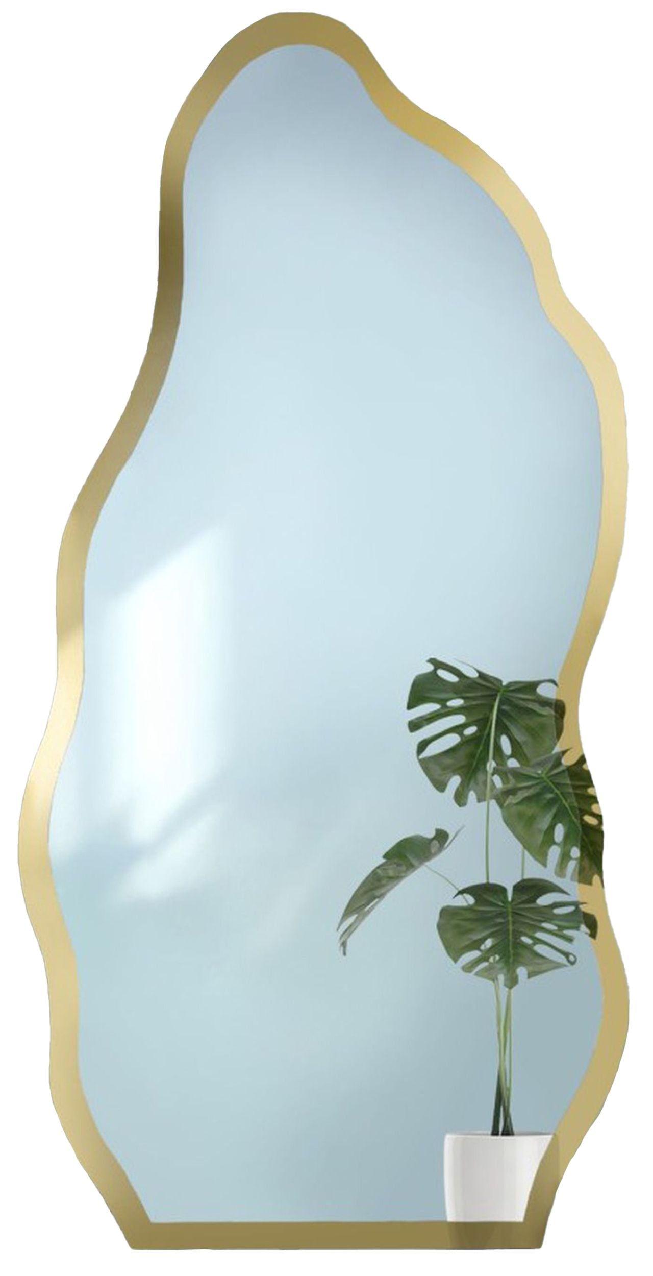 Lustro ścienne Auro 174x80 cm w ramie złoty połysk