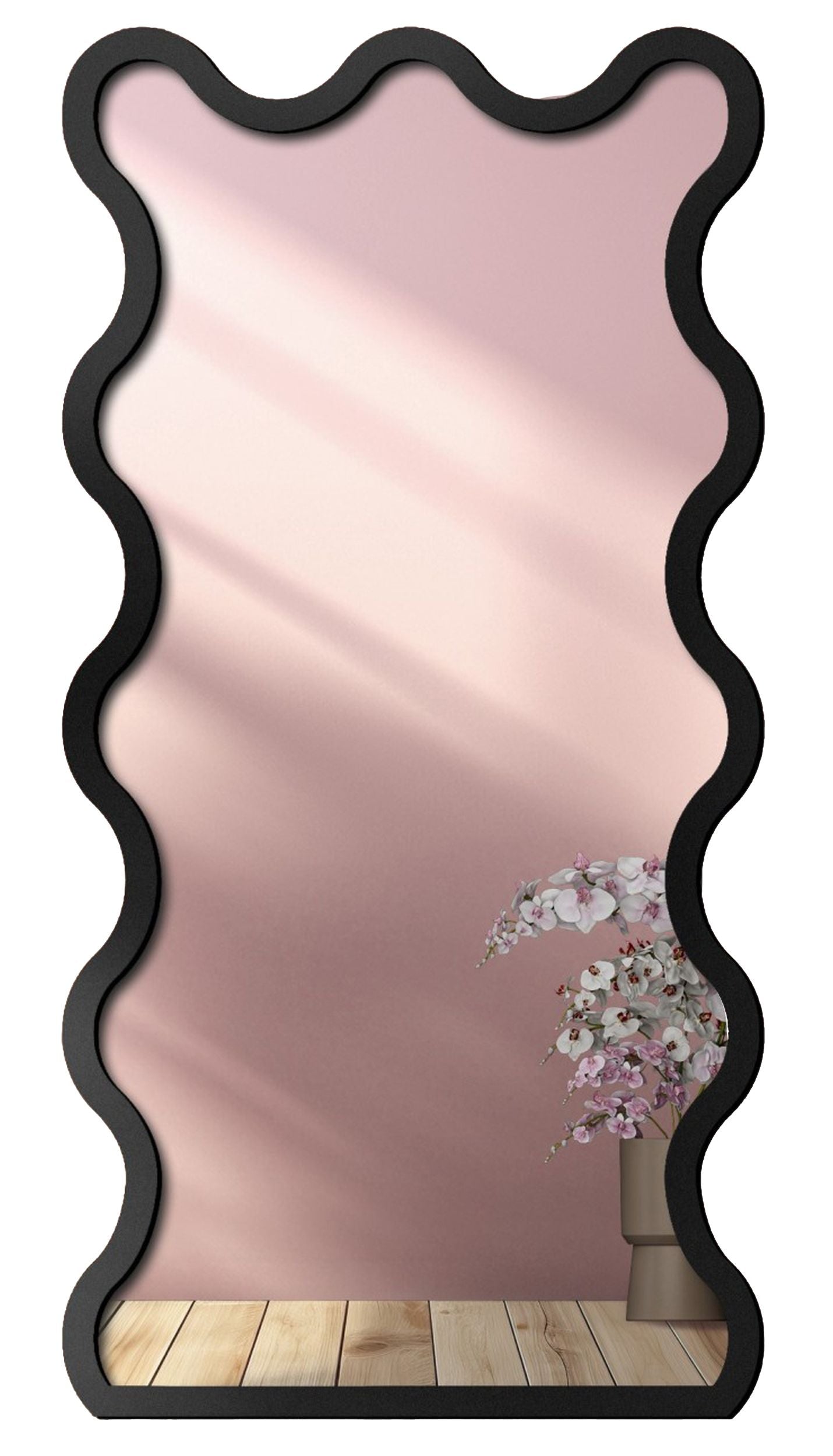 Lustro ścienne Twist 120x60 cm w czarnej ramie