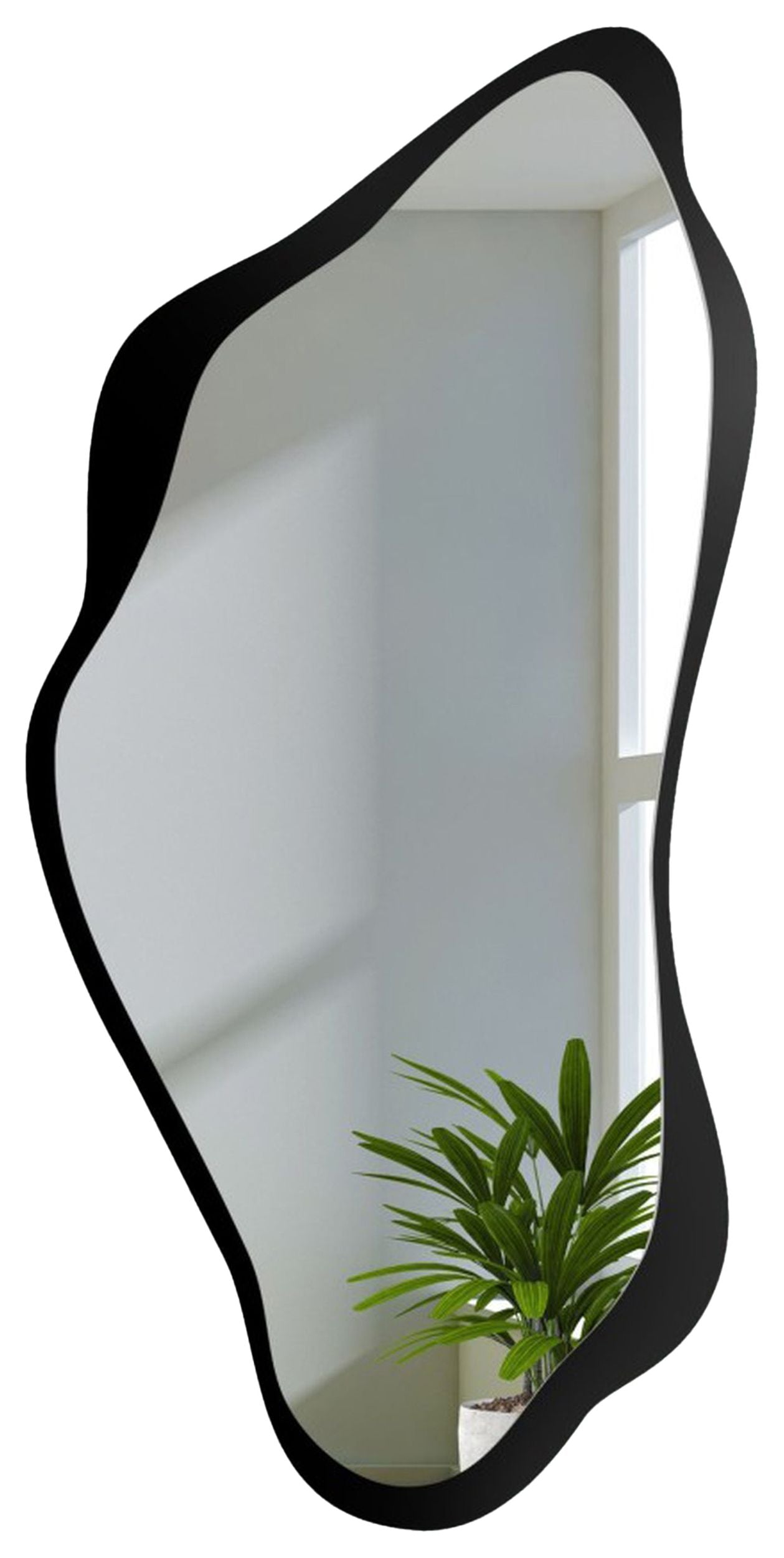 Lustro ścienne Piena 100x50 cm w czarnej ramie pionowe