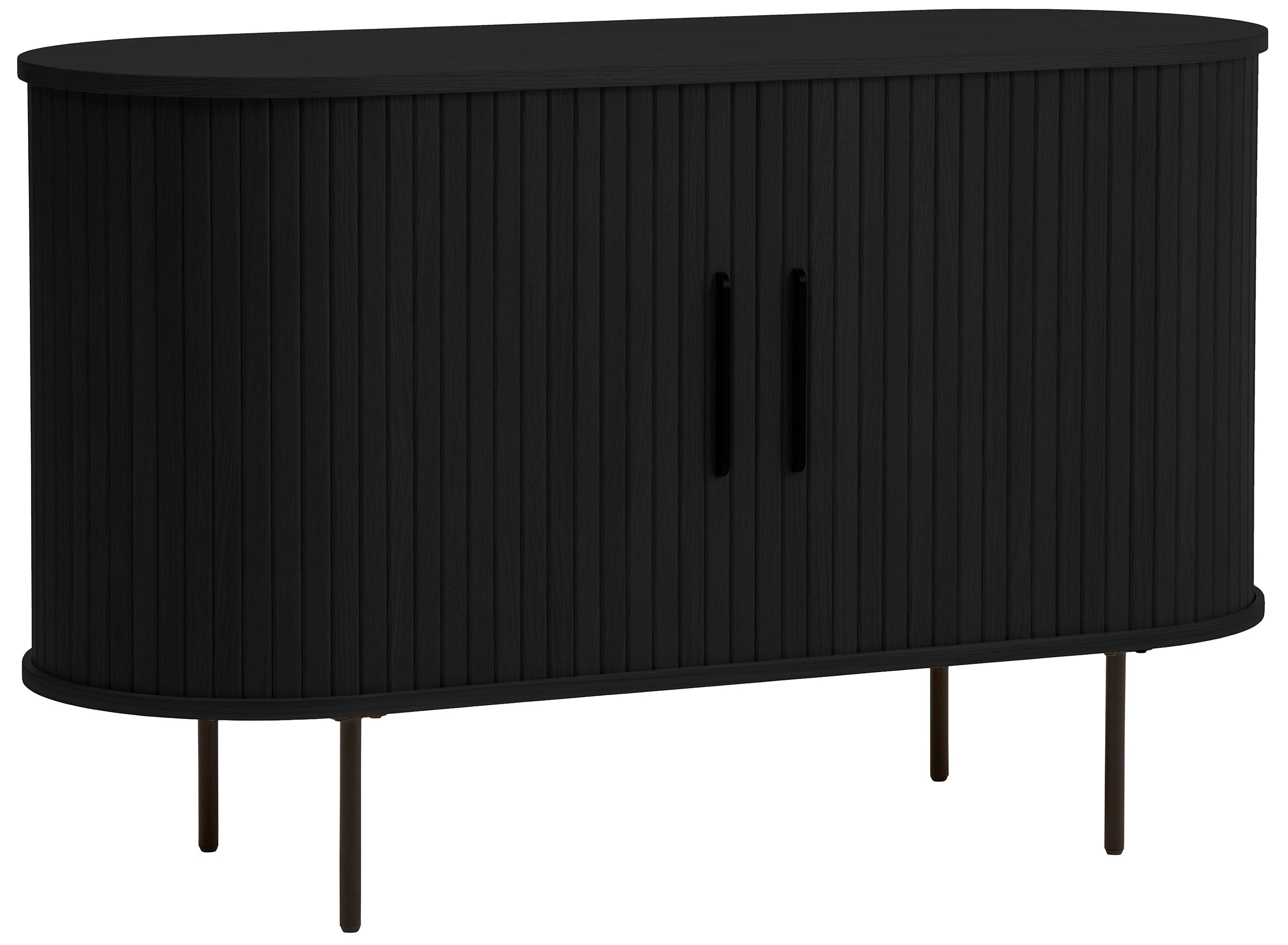 Komoda Gativel 120 cm lamele dąb czarny