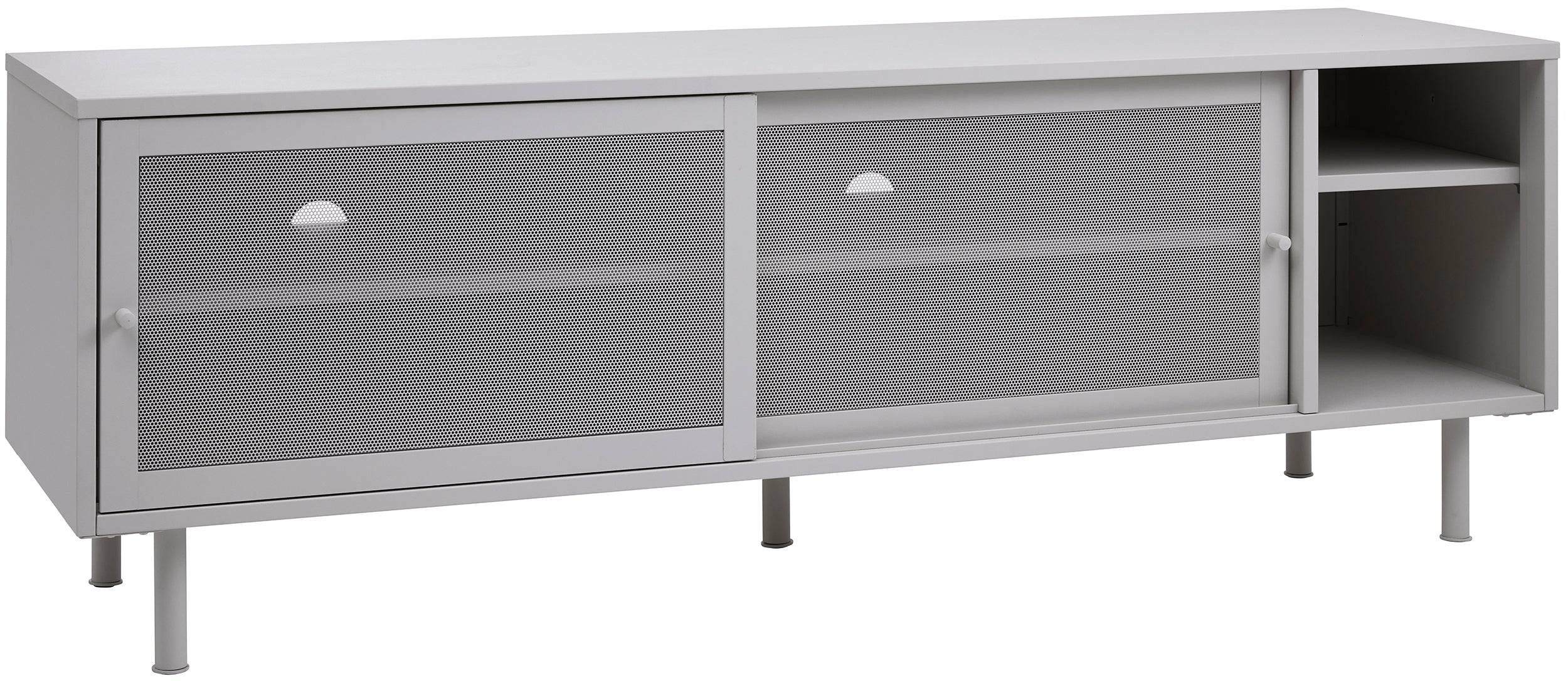 Szafka RTV Sonaves 160 cm metalowa z przesuwnymi drzwiami szara