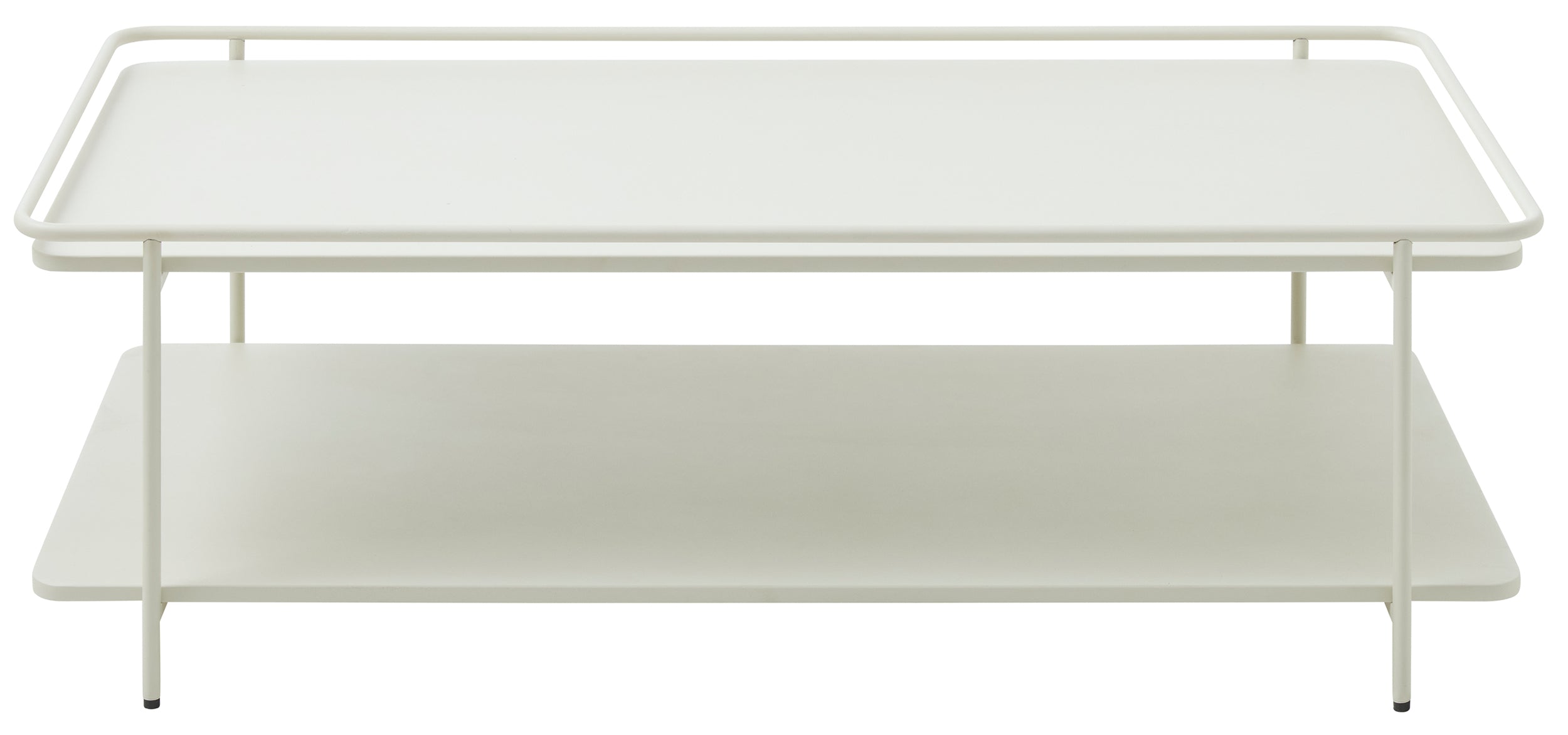 Stolik kawowy Yuba 55x110 cm z półką kremowy