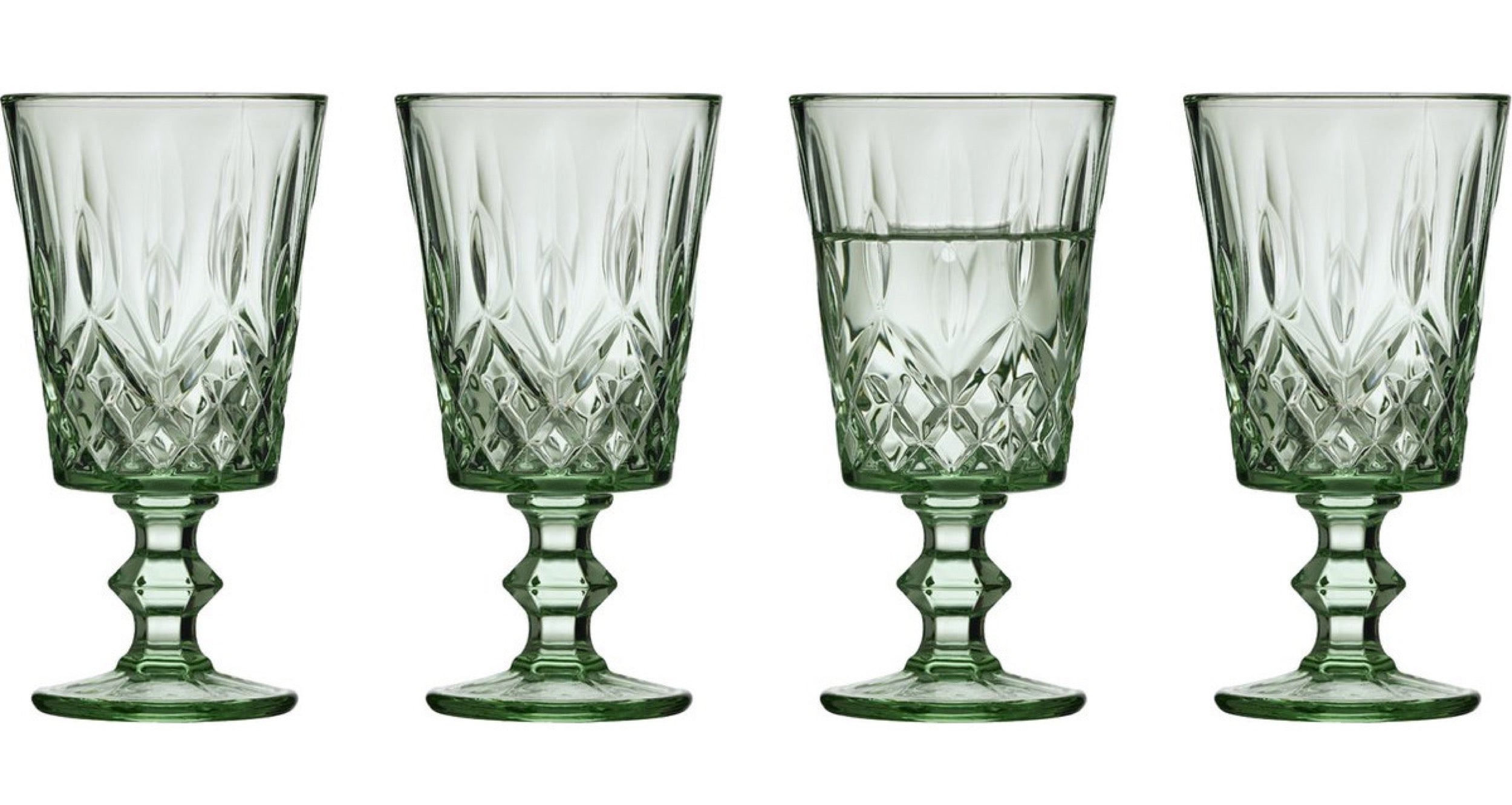 Zestaw 4 kieliszków do wina Sorrento 290 ml zielone