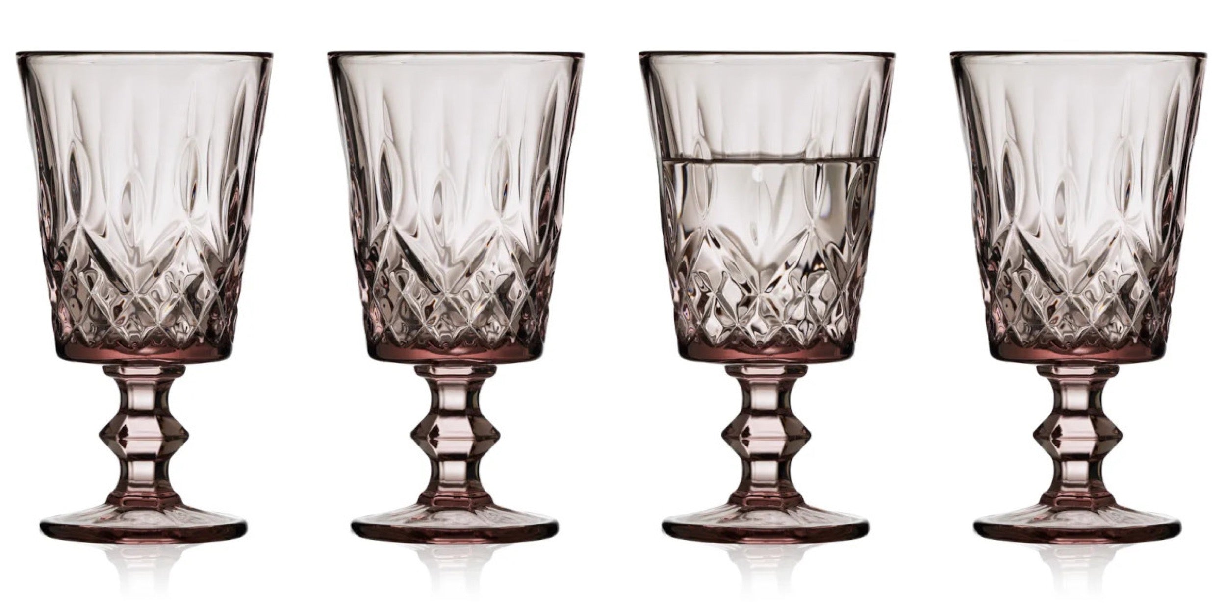 Zestaw 4 kieliszków do wina Sorrento 290 ml różowe