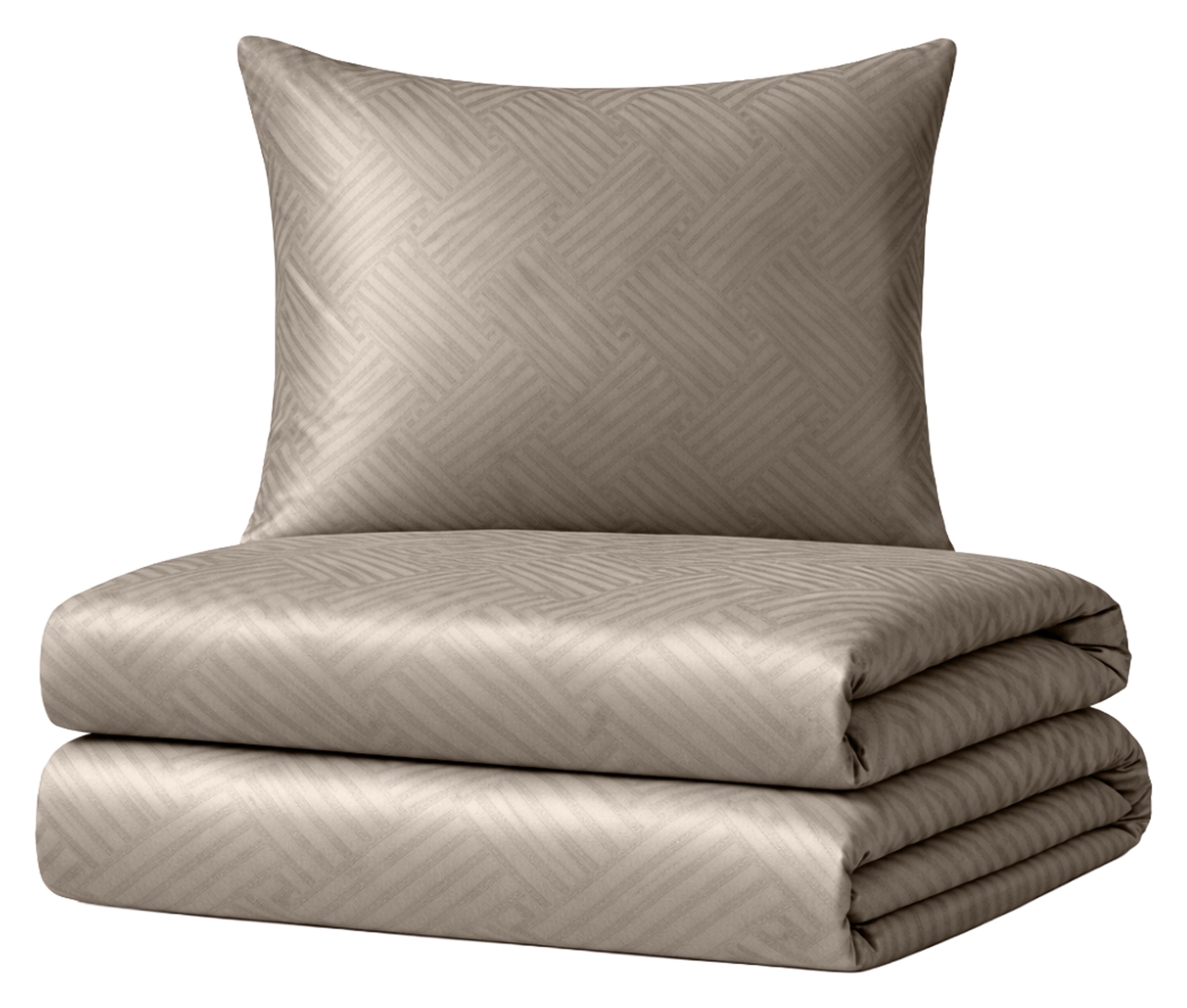 Komplet pościeli z adamaszku Altasoma 140x200 z poszewką na poduszkę 70x90 cm taupe