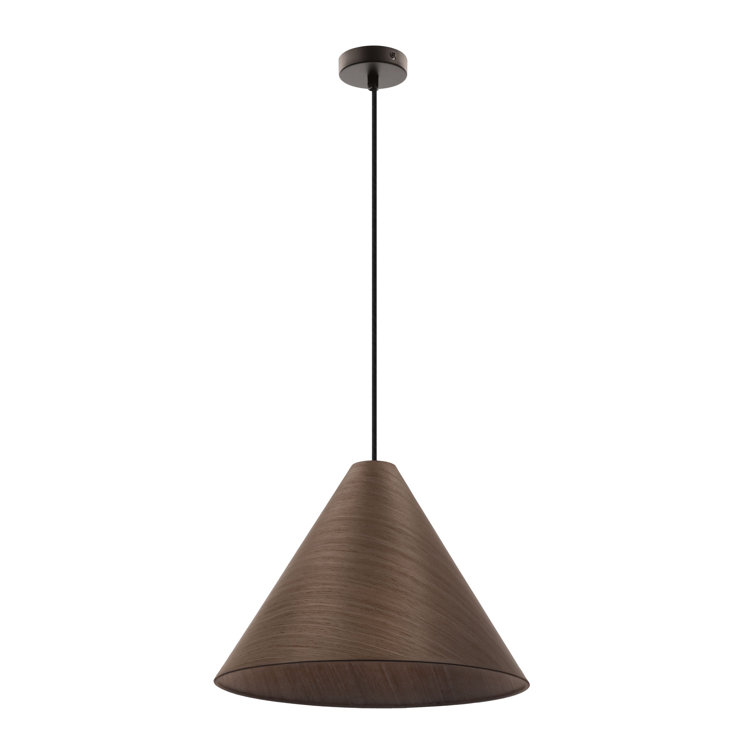 Lampa wisząca Cono 33 czarna E27 40W z mahoniowym abażurem