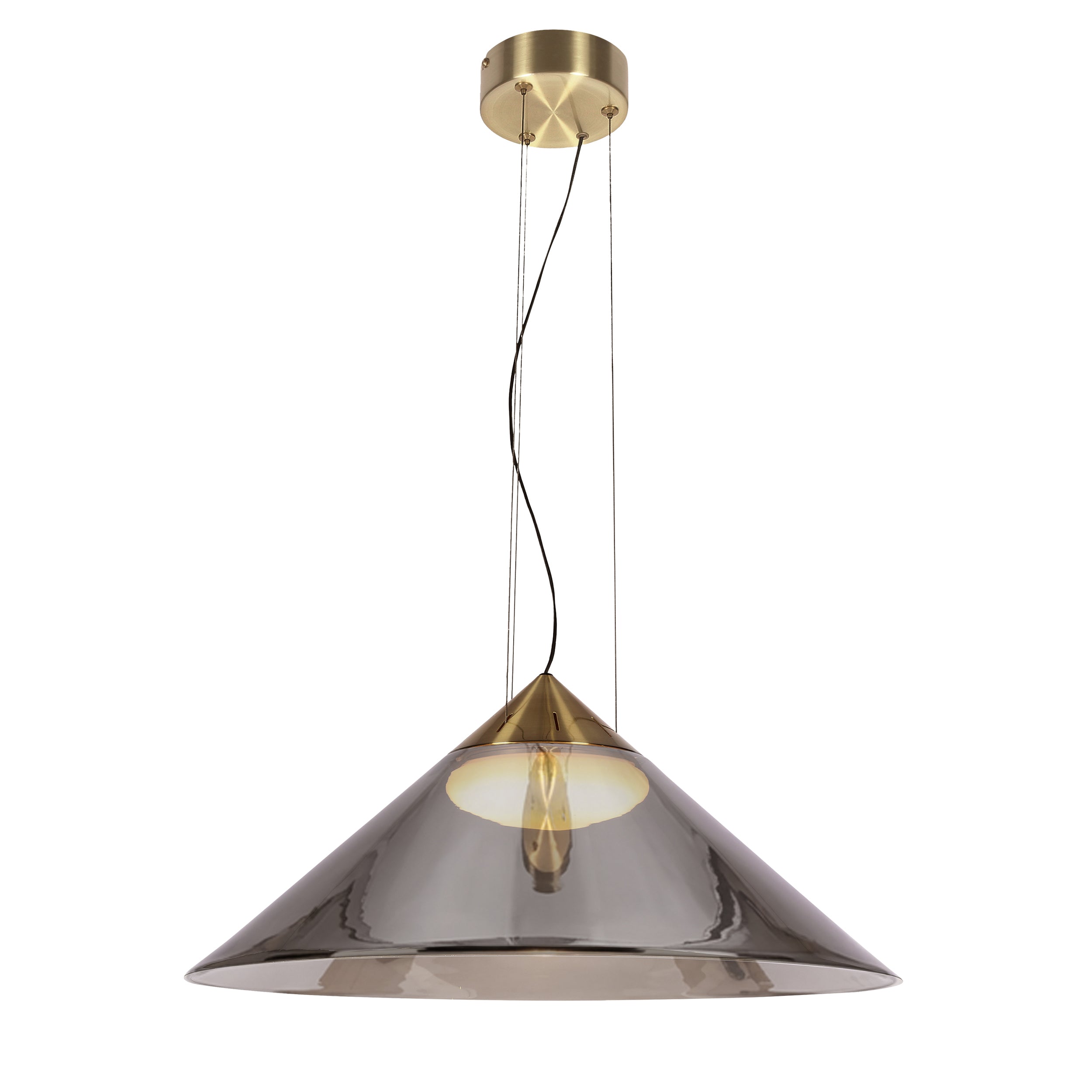 Lampa wisząca Presto 50 złota GX53 10W z dymiono-białym kloszem