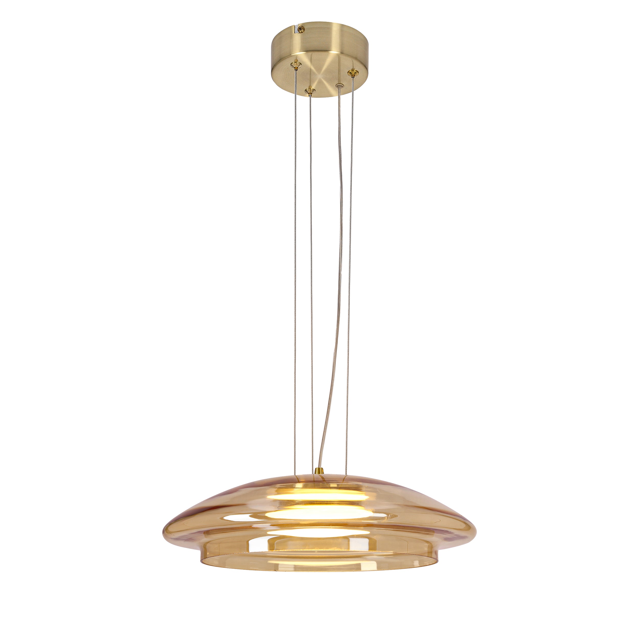 Lampa wisząca Ombre 34 złota GX53 10W z bursztynowo-białym kloszem