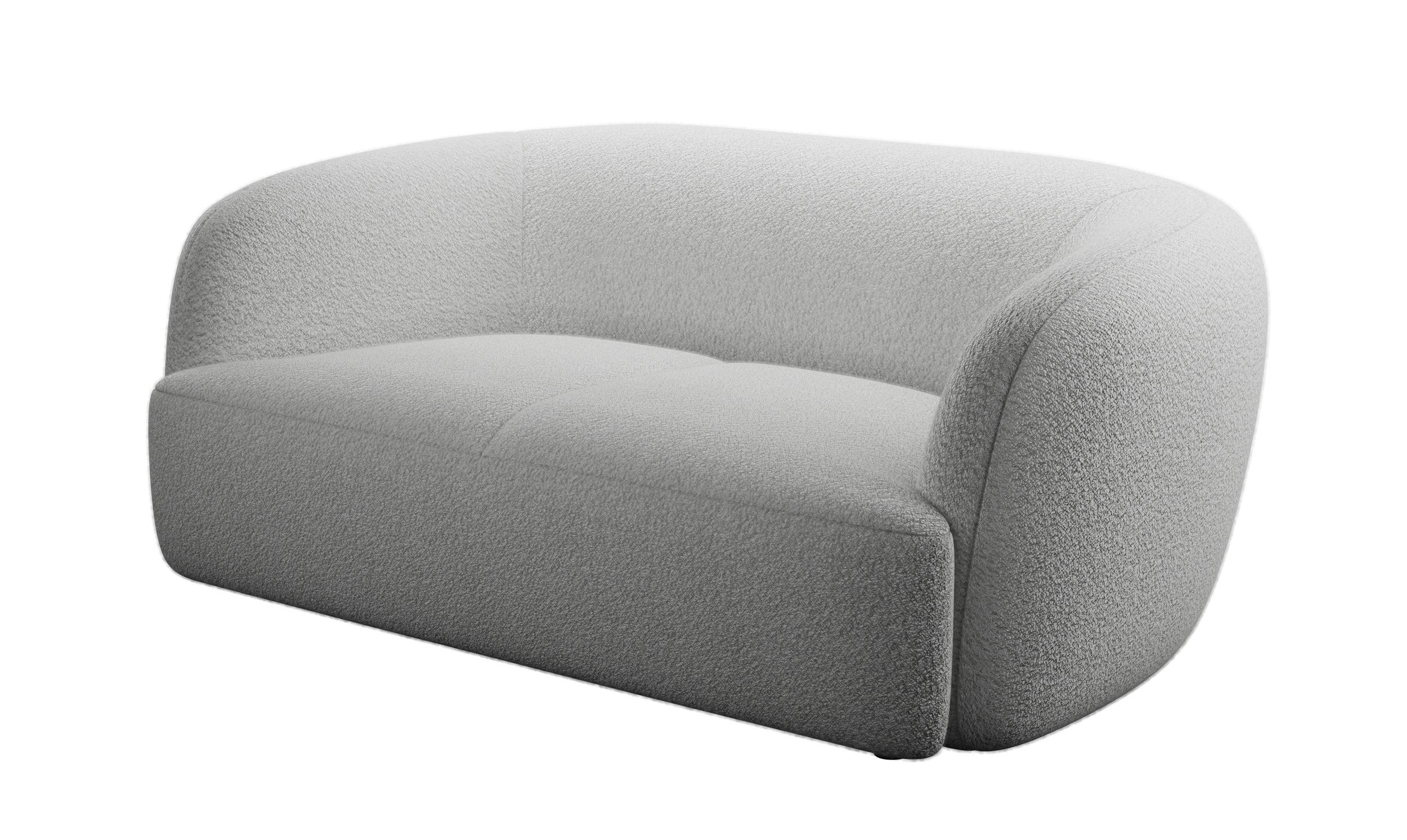 Sofa dwuosobowa Sabanitas jasnoszara w tkaninie boucle