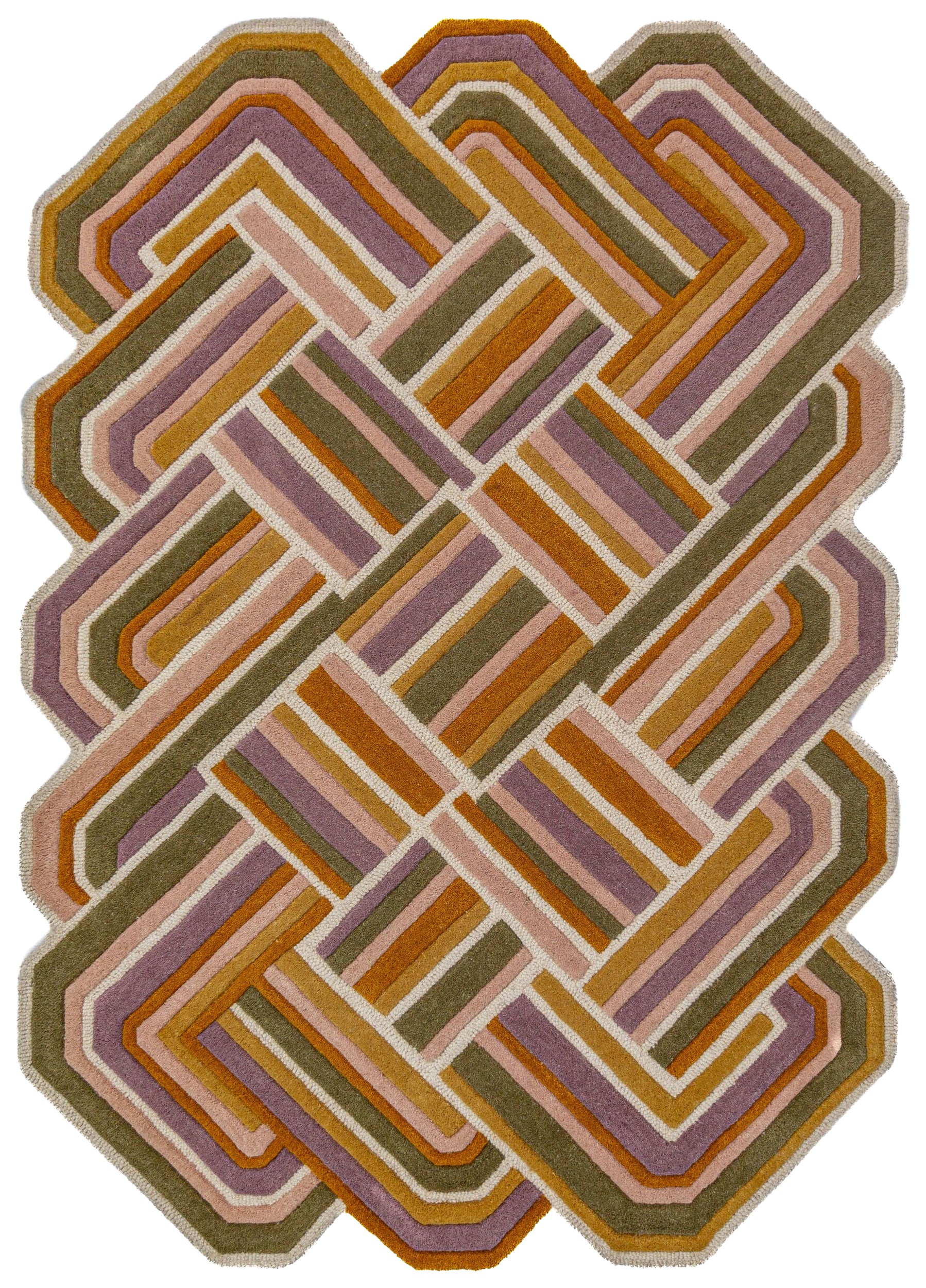Dywan wełniany ręcznie wykonany Lattice 200x300 cm fioletowy