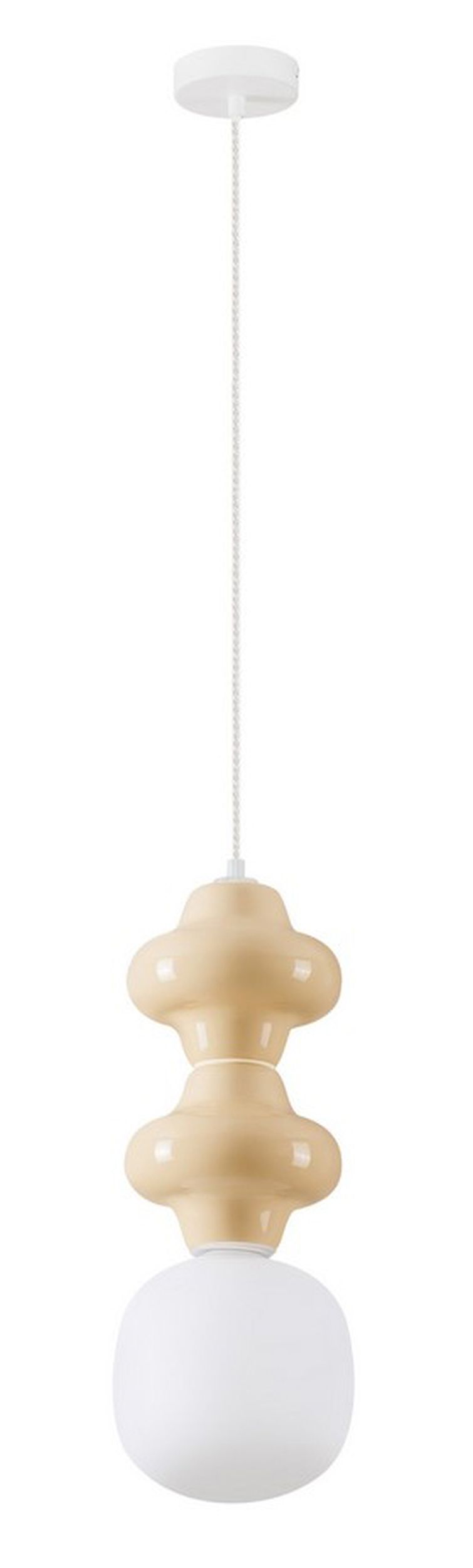 Lampa wisząca Parive II beżowo-biała