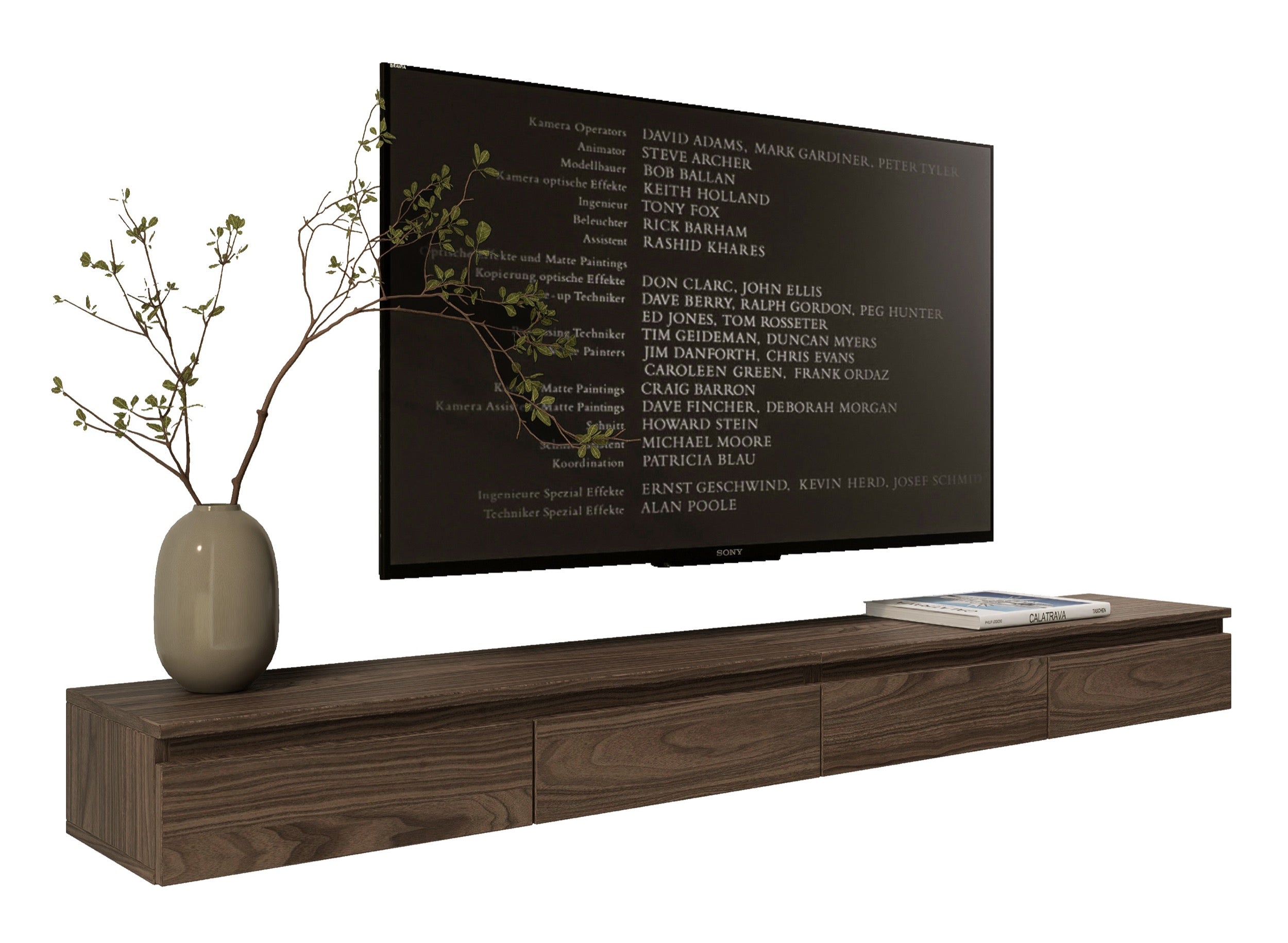 Szafka RTV Bemmi Slim wisząca 200 cm orzech wisconsin