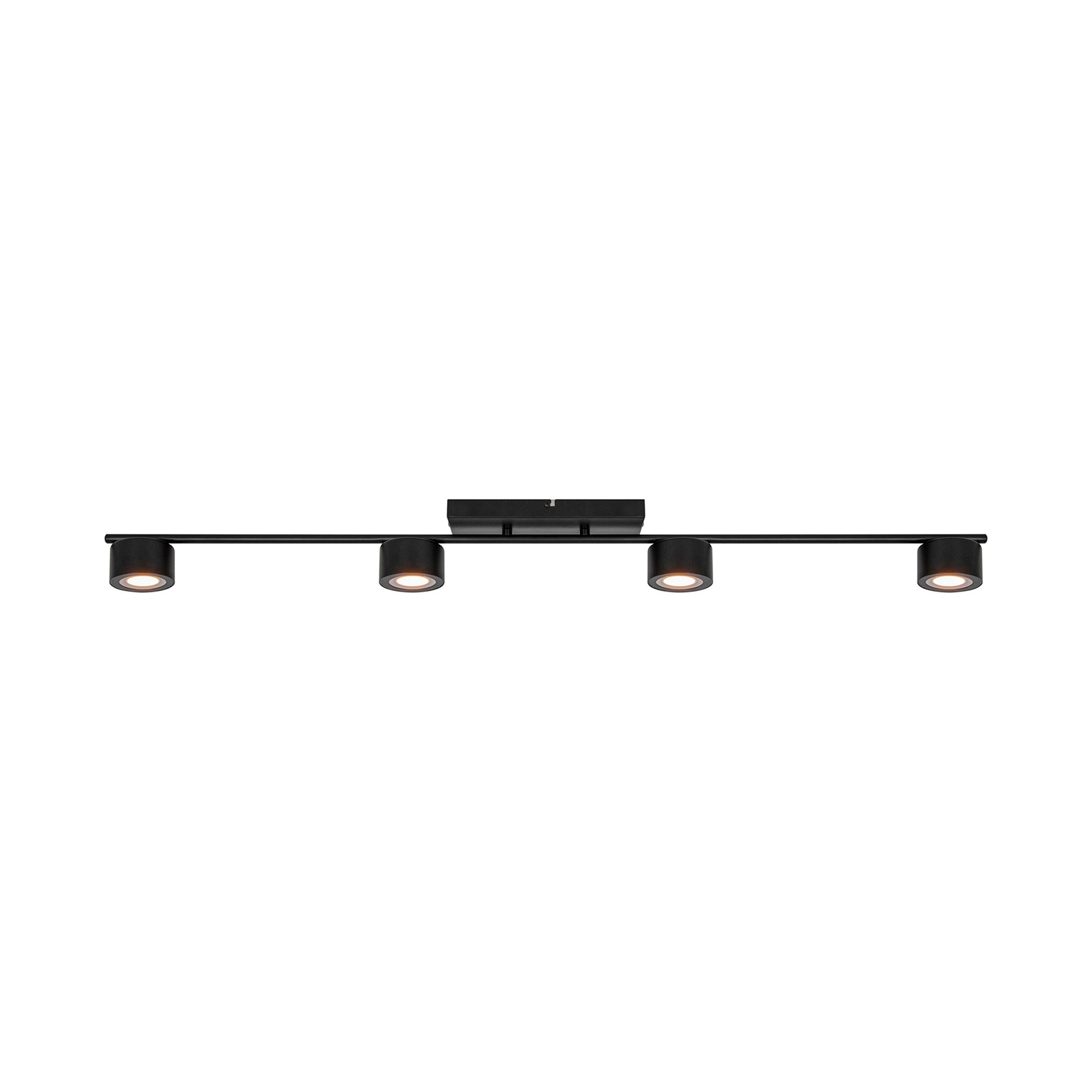 Plafon Clyde LED x4 czarny z funkcją ściemniania