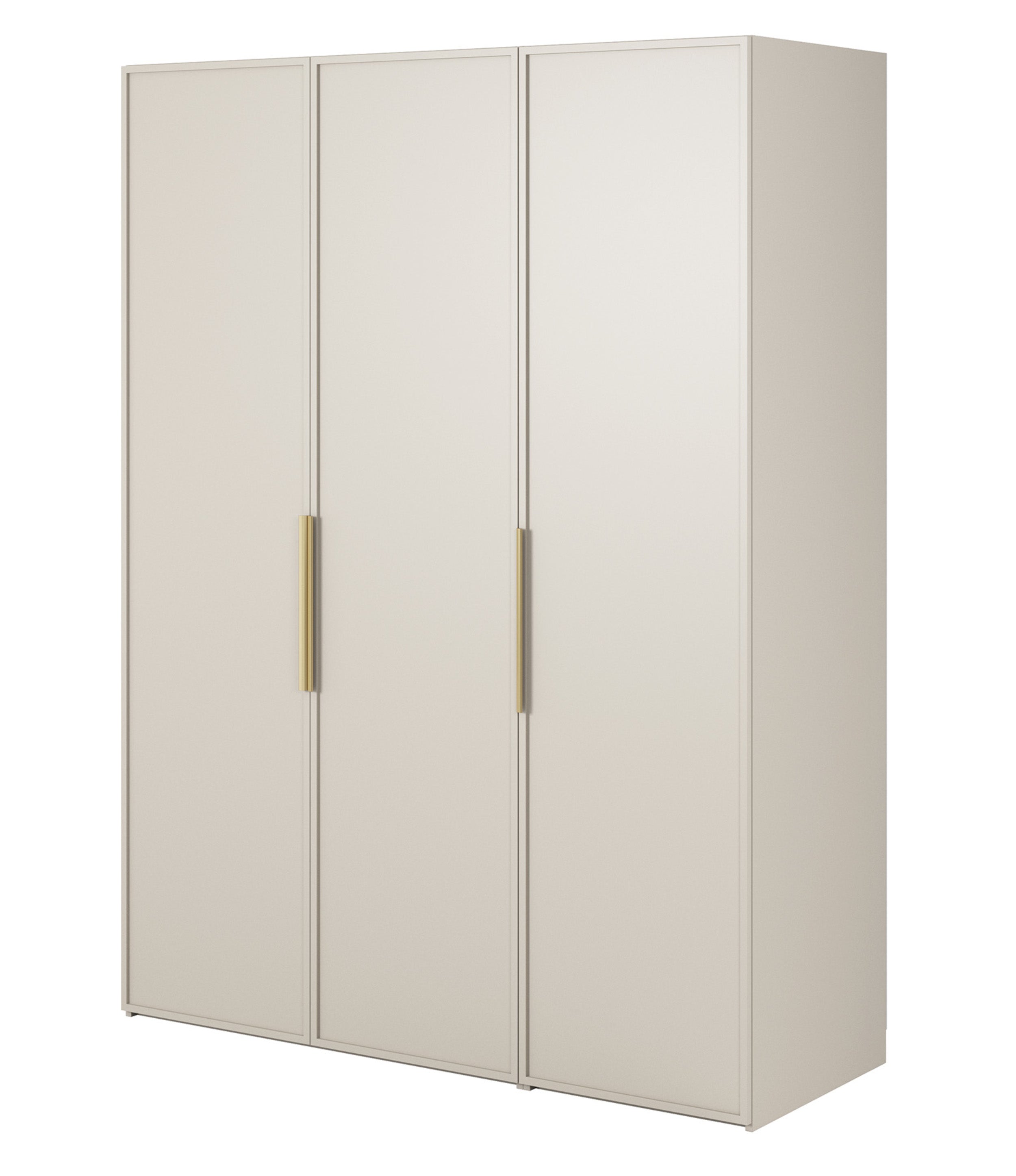 Szafa trzydrzwiowa Frame z drążkiem, półkami i kontenerkiem 150 cm Szary beż