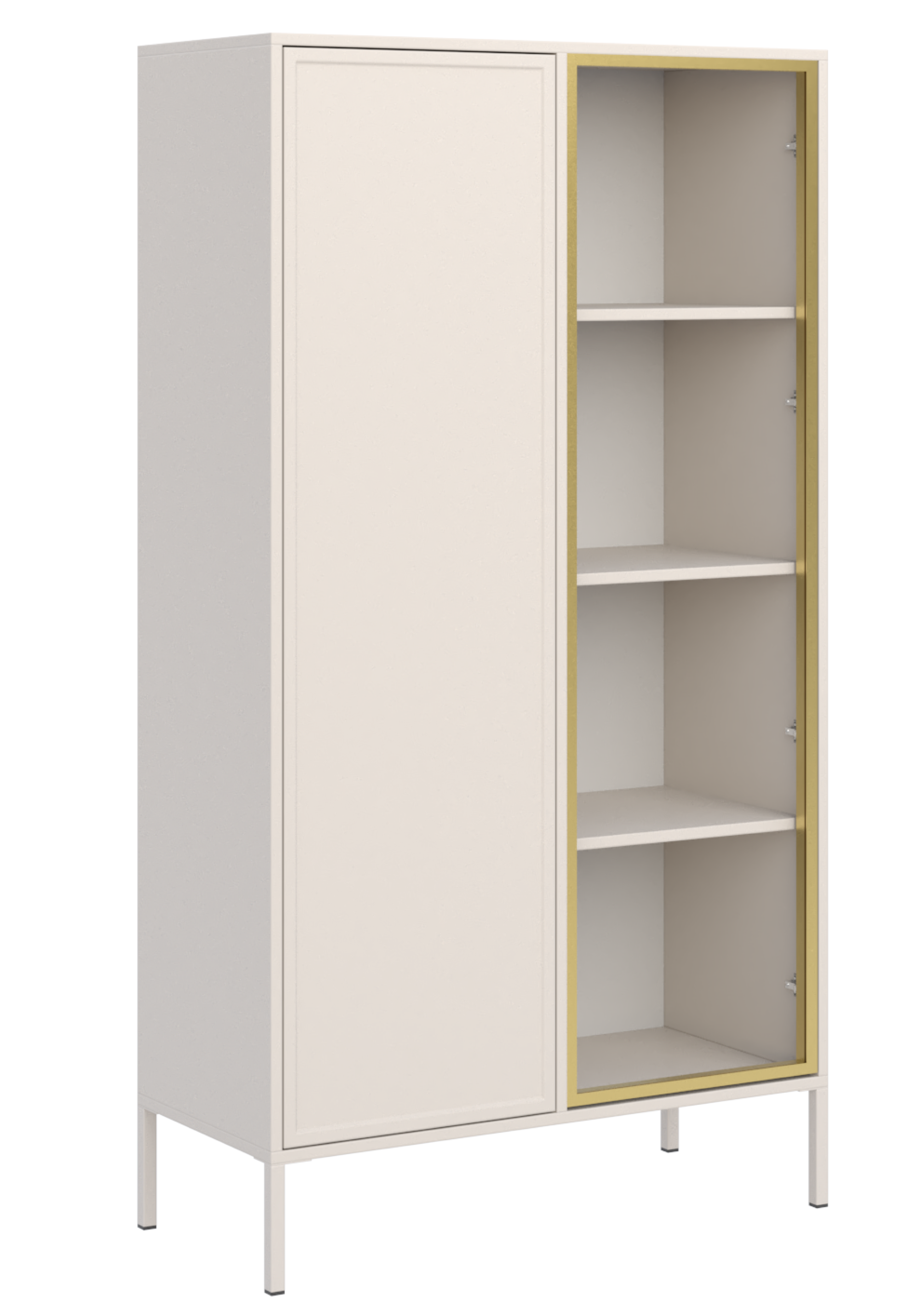 Witryna dwudrzwiowa Velveto ze szklanym frontem 90 cm kaszmir