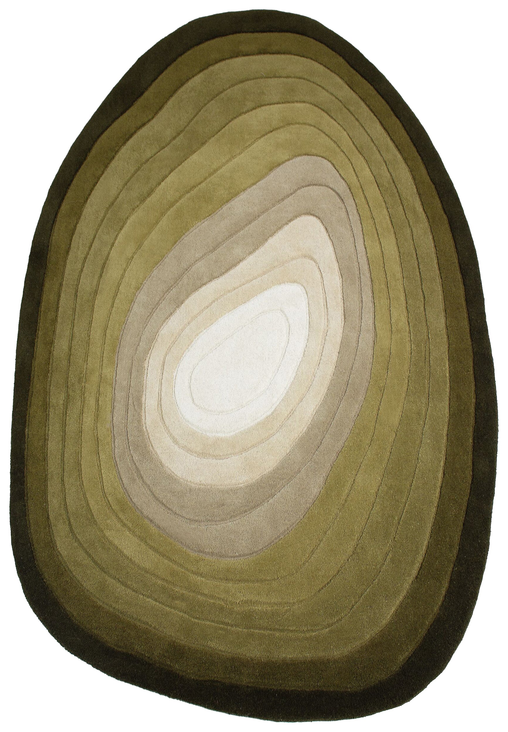 Dywan wełniany ręcznie wykonany Puddle Ombre 160x230 cm zielony