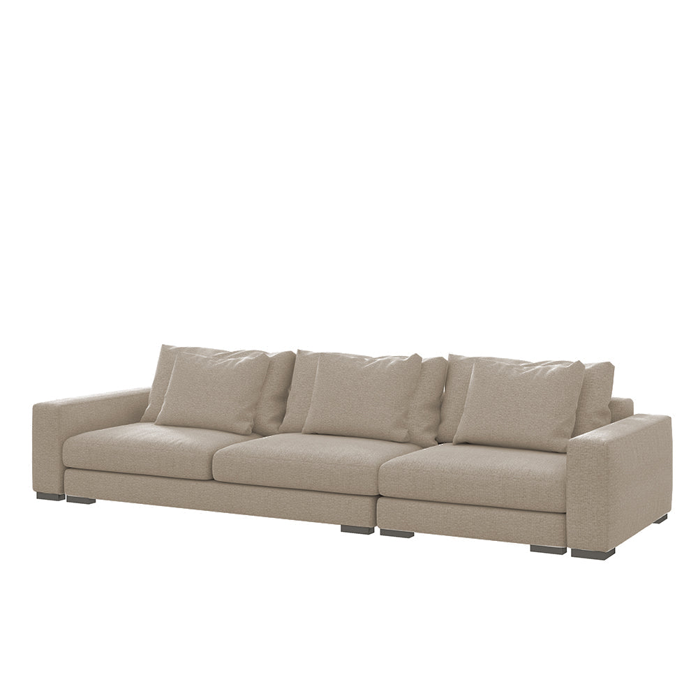 Sofa trzyosobowa Mia szarobrązowa szenil łatwoczyszczący