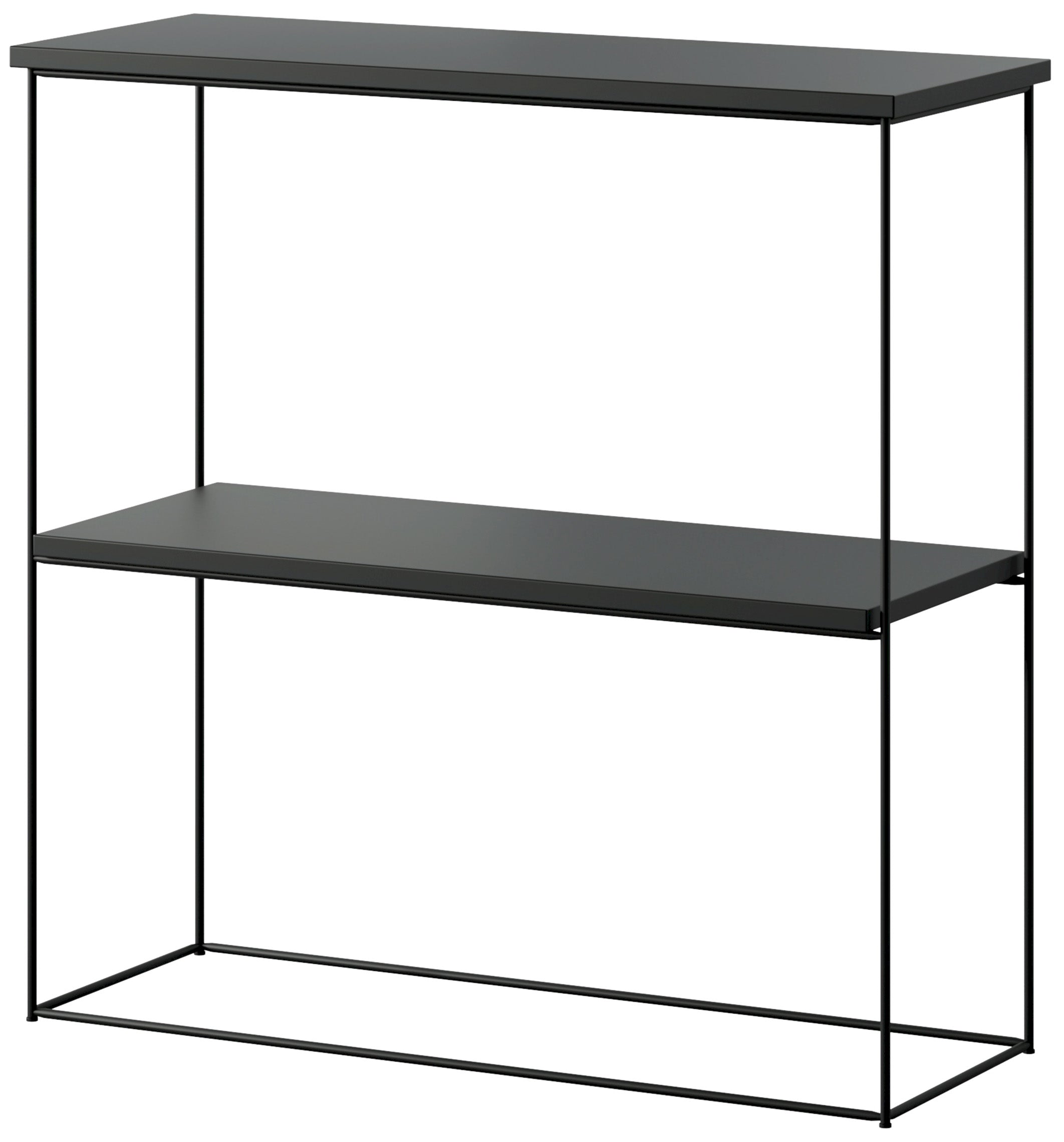 Konsola Toni z półką 80 cm Czarny z czarnymi nogami
