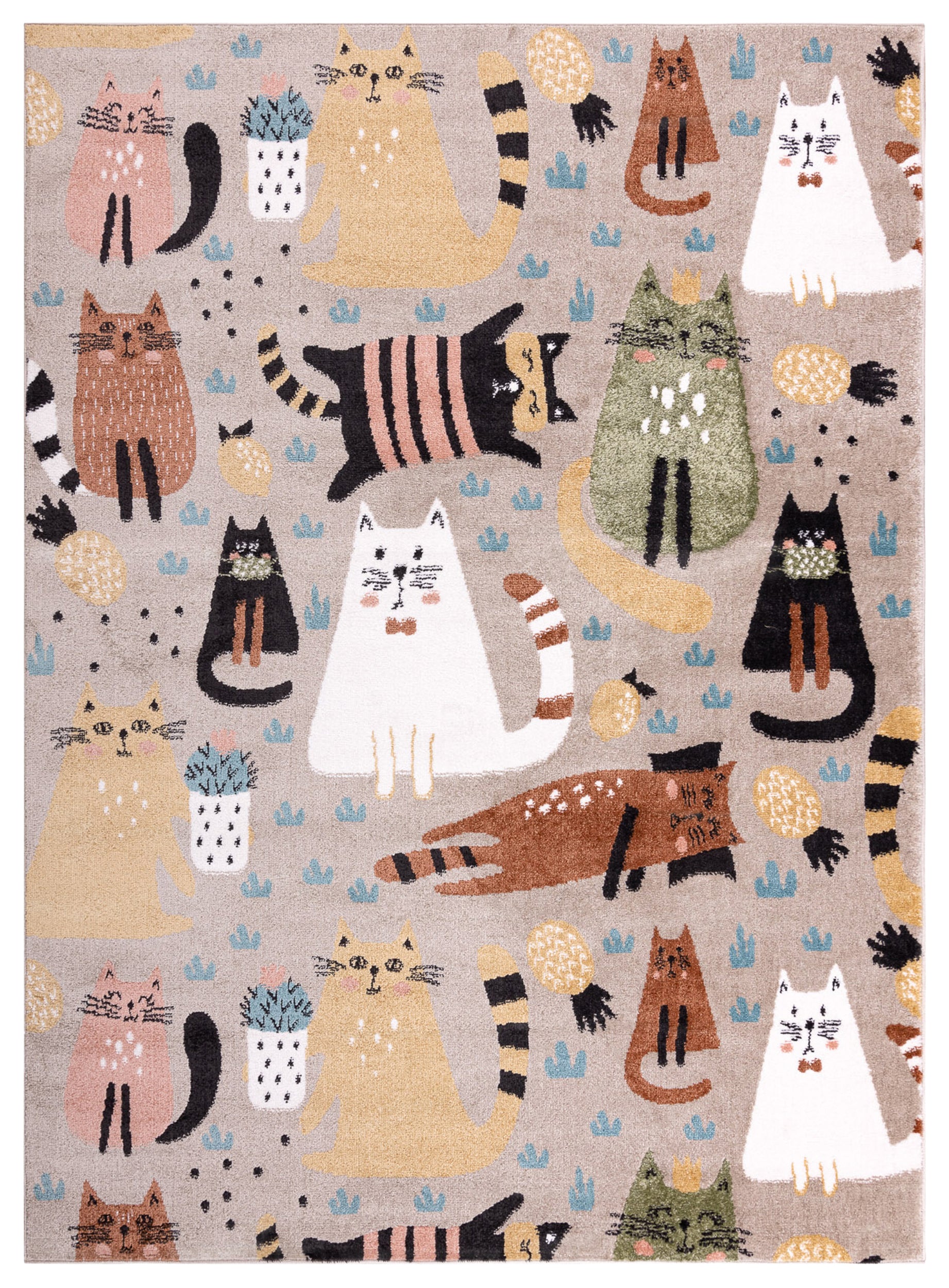 Dywan dziecięcy Fun Kittens 80x150 cm beżowy
