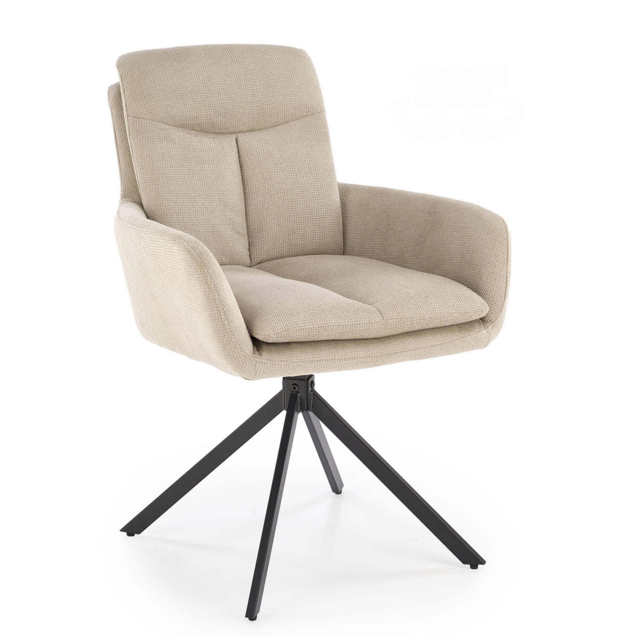 Krzesło tapicerowane Linuet beżowe na obrotowej podstawie