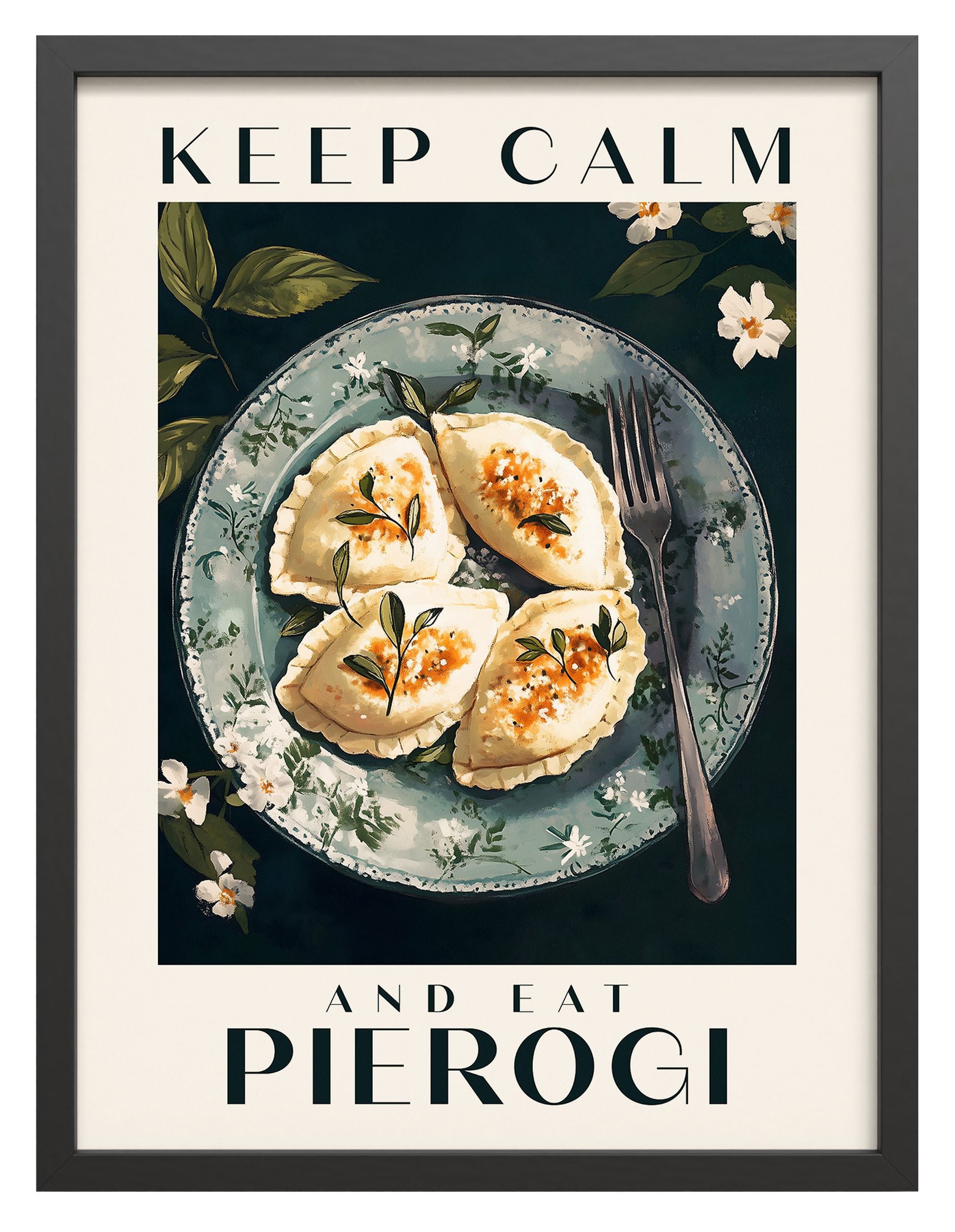 Obraz w czarnej ramie Pierogies 40x30 cm