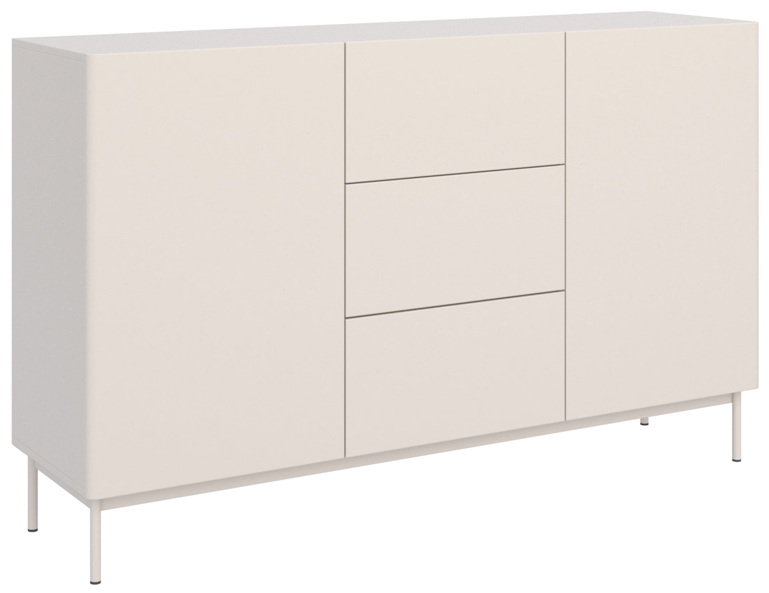 Komoda dwudrzwiowa Olio z trzema szufladami 160 cm kaszmir